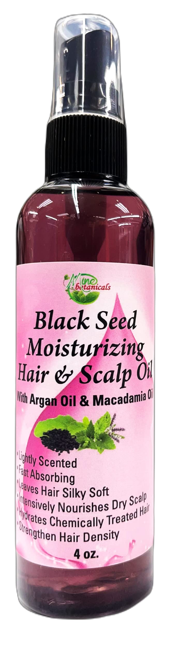 Organic Black Seed Oil for Hair Growth & Scalp Care - Argan & Macadamia Infused Moisturizing Treatment | Dry Scalp Remedy & Frizz Control for All Hair Types | Daily Haircare & Styling Essential