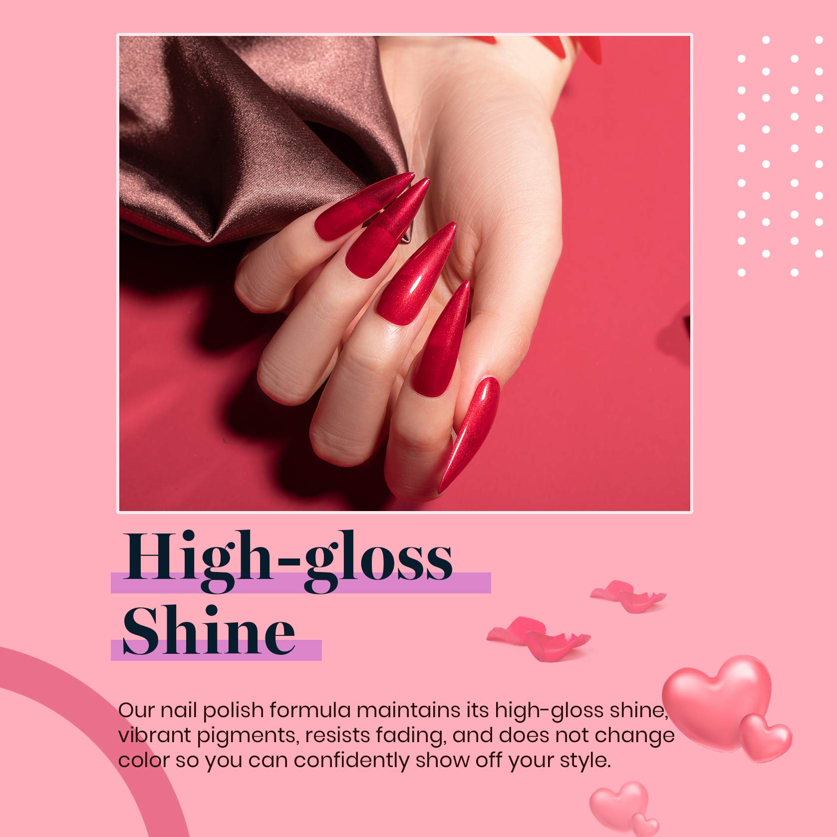 Beetles 6 Colors Red Gel Nail Polish Set - Shimmer Burgundy UV LED Soak Off Gel Polish Kit for Nail Art Design | DIY Manicure at Home | Perfect Gift for Women & Nail Lovers | Valentine's Day, Parties & Special Occasions