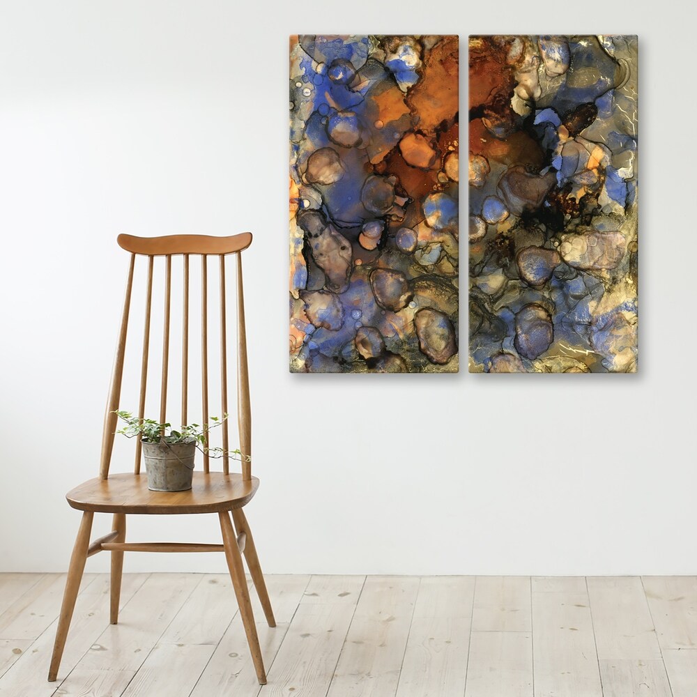Beautiful Chaos 3 Aluminum Wall Art Set of 2 - 15W x 30H x 0.75D Each - Modern Home Decor for Living Room, Bedroom & Office