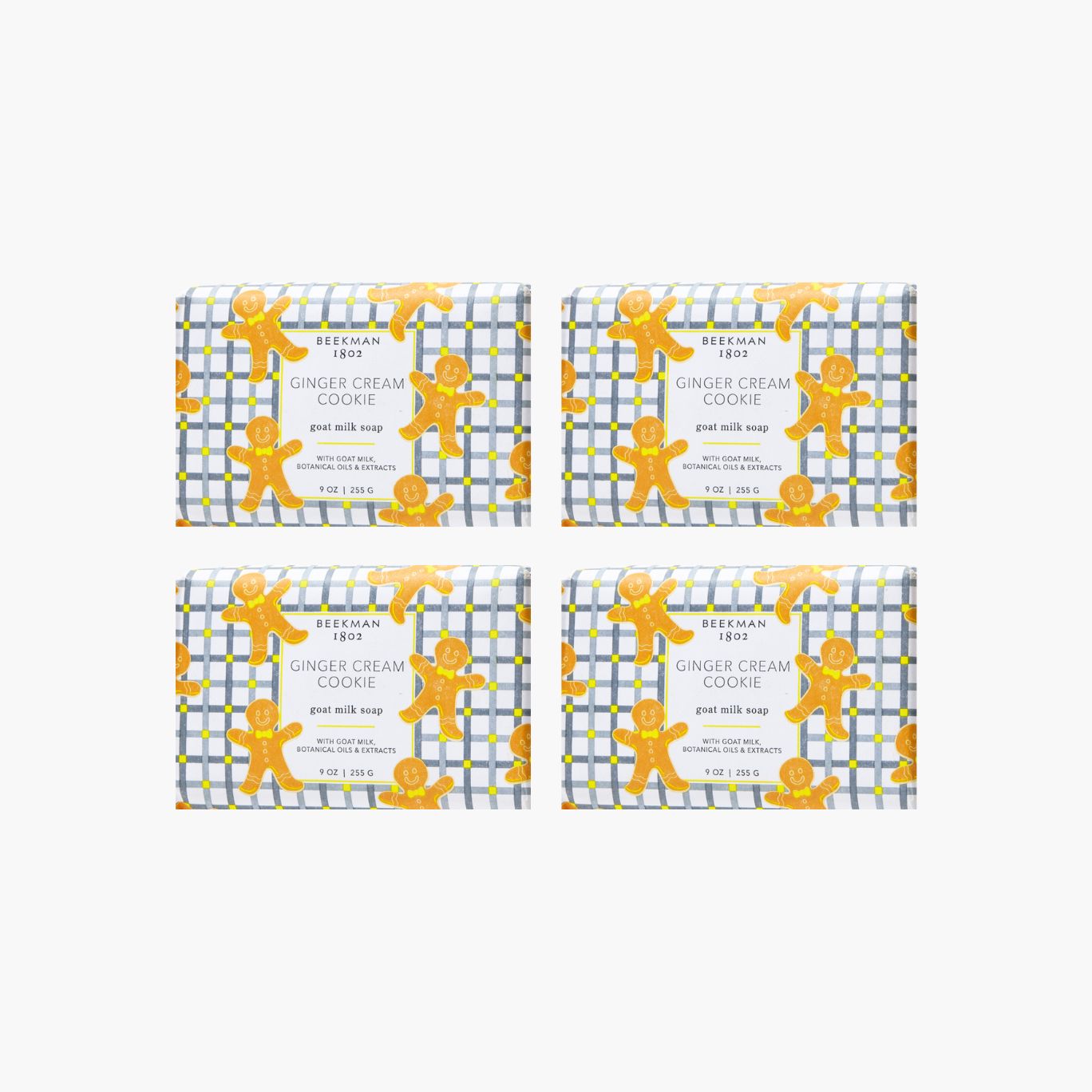 Organic Ginger Cream Cookie Scented Goat Milk Soap - 4 Pack | Handmade Natural Skincare for Dry Skin & Sensitive Skin | Perfect for Gifts, Bath Time & Self-Care Routine