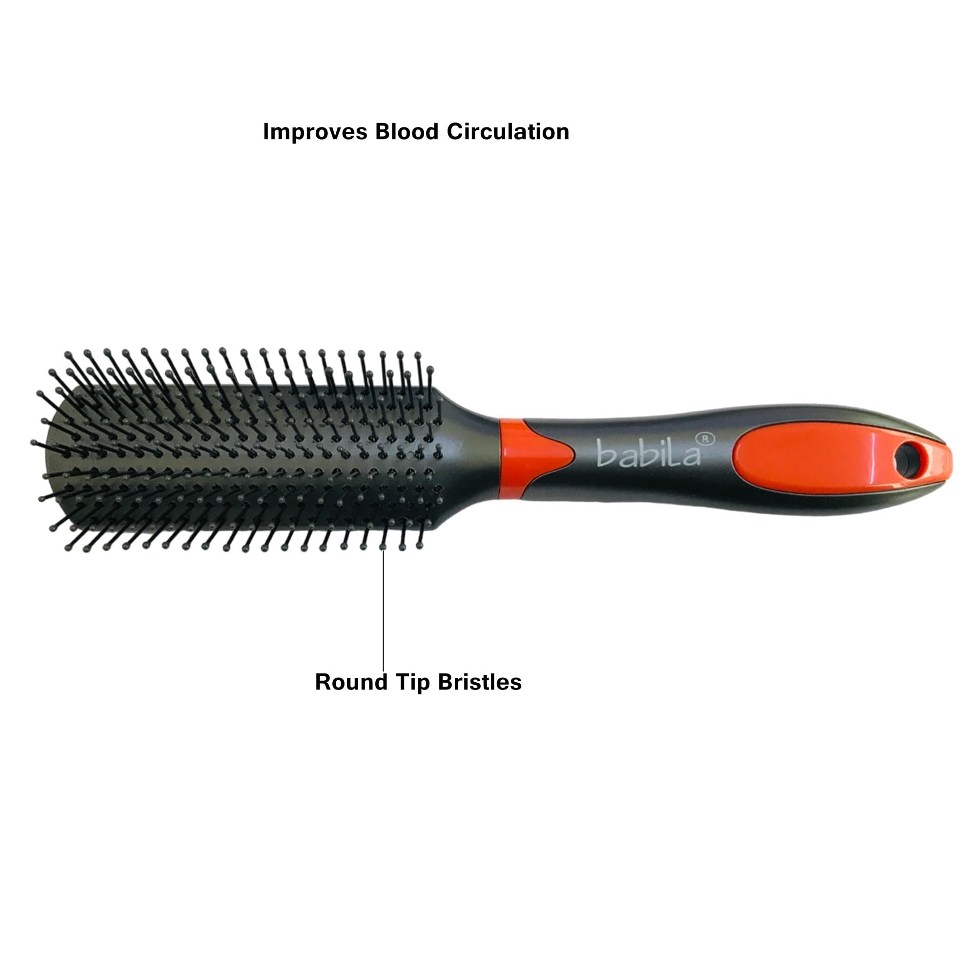 Babila Flat Hair Brush - HB-V700 - Detangling & Styling Brush for Smooth, Frizz-Free Hair - Perfect for Home & Salon Use