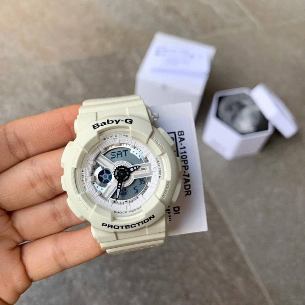 Casio Baby-G BA-110PP-7ADR Digital Sport Watch for Women - Shock Resistant, Water Resistant, LED Light - Perfect for Running, Swimming & Outdoor Activities