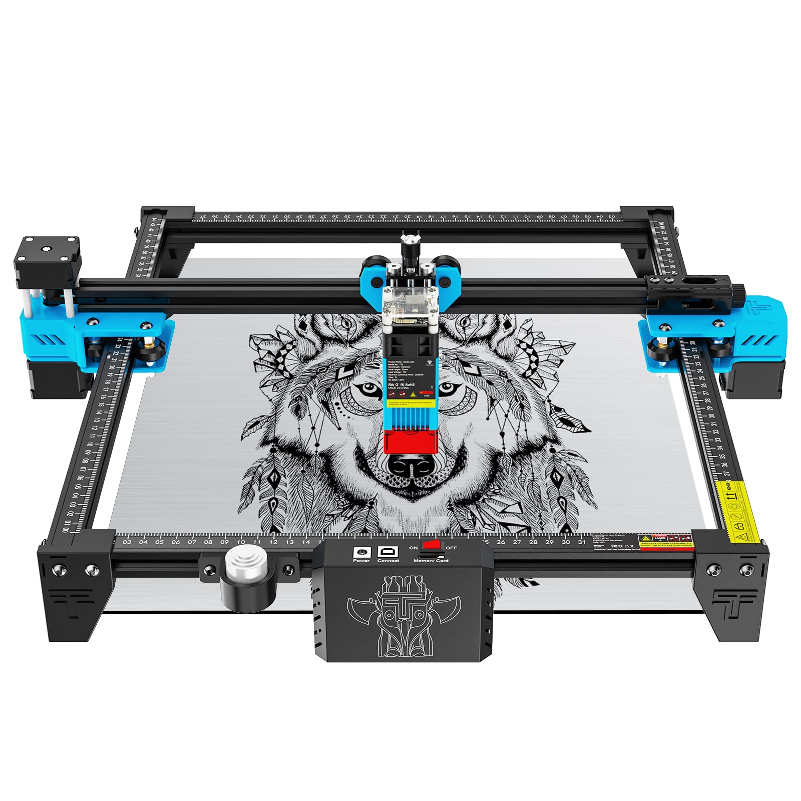 Twotrees TTS-25 2.5W Laser Engraving Machine with 32-Bit Motherboard - WiFi & App Control for Wood, Plywood, Leather - 300x300mm Work Area - Perfect for DIY Crafts, Home Decor, and Small Business Projects