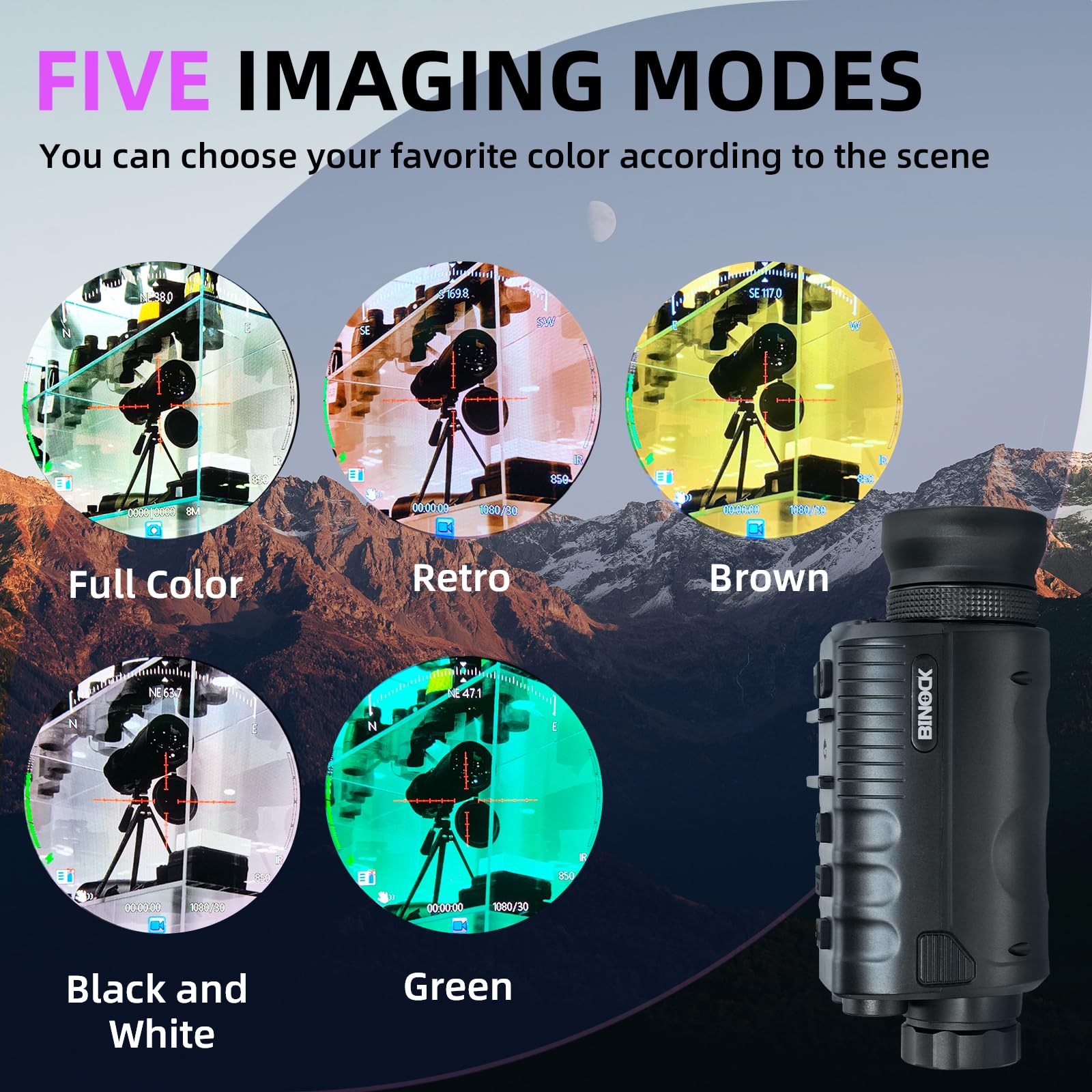 BINOCK NVG40 Pro WiFi Night Vision Goggles for Adults - Helmet Mounted OLED Large Circular Screen Monocular with Dual IR 850nm & 940nm, 4K Video Recording, Shockproof Design - Perfect for Camping, Hunting, Night Surveillance & Outdoor Adventures