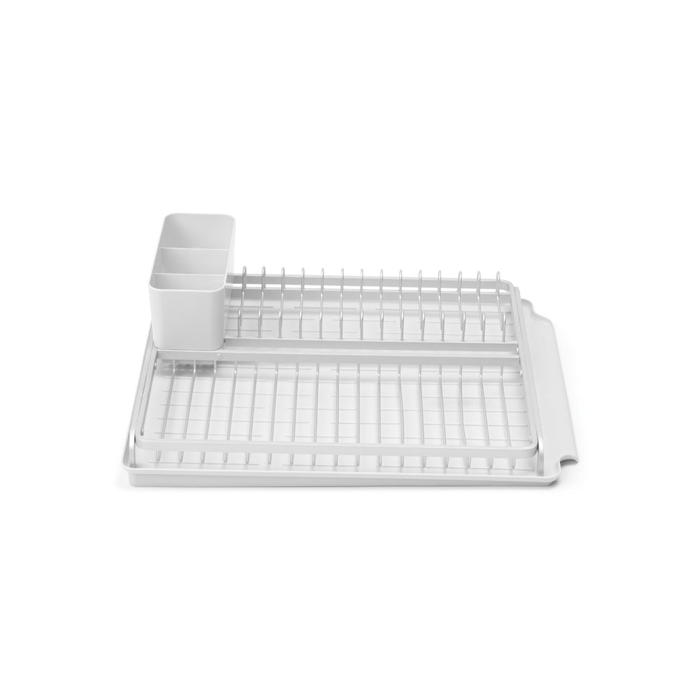 Stainless Steel Dish Drying Rack for Kitchen Countertop - Light Grey Space Saving Dish Drainer for Plates, Cups & Utensils - Perfect for Small Kitchens & Apartments