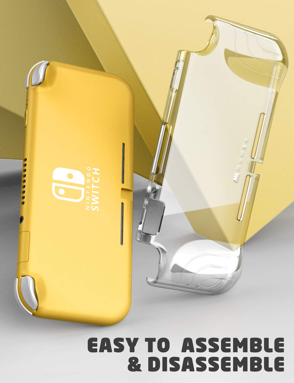 Nintendo Switch Lite 2019 Protective Case - Mumba Thunderbolt Series Clear TPU Grip Cover | Shockproof & Anti-Slip Design for Gaming, Travel & Everyday Use