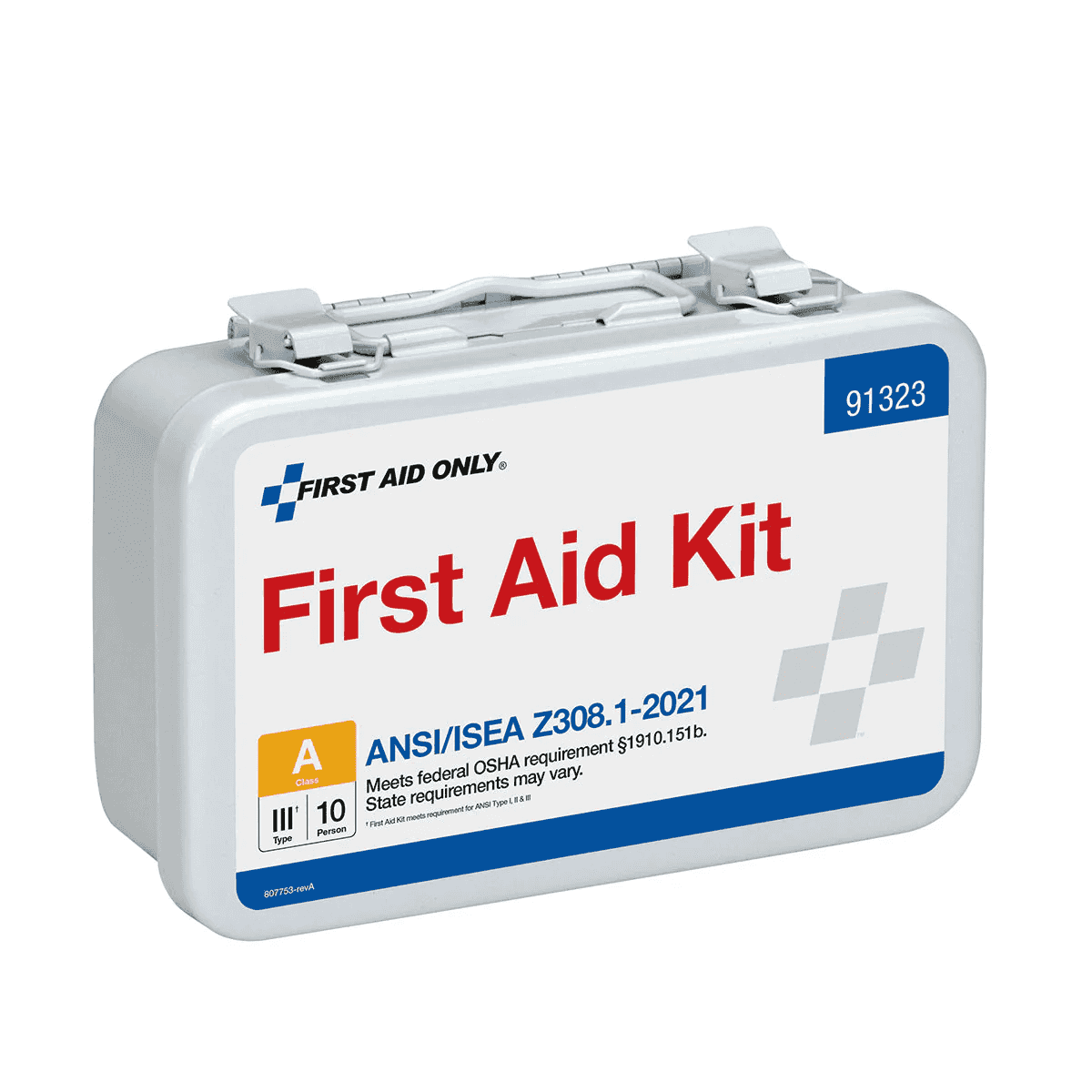 10-Person ANSI A First Aid Kit in Durable Metal Case - Case of 12 - Perfect for Offices, Schools, and Emergency Preparedness