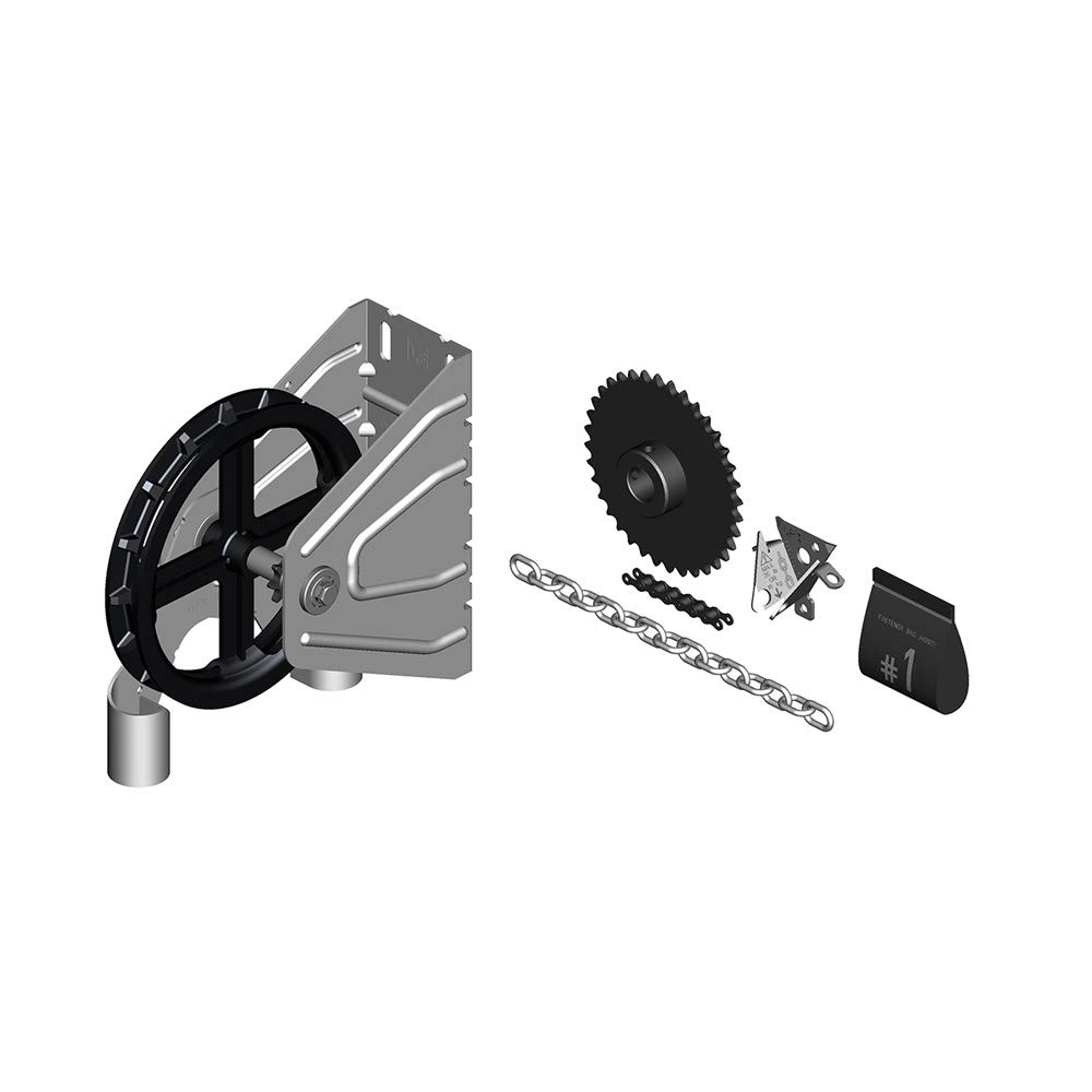 2000R 4:1 Reduction Wall Mount Garage Door Chain Hoist with 1.25 Inch Shaft - Heavy Duty Lifting System for Home Garage, Warehouse & Industrial Use