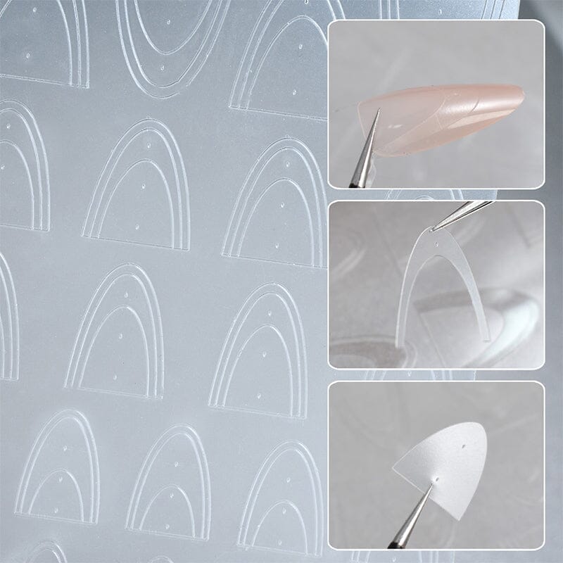 3D Nail Stickers H 030 - Clear Lines Waterproof Nail Art Decals for Women - Perfect for Parties, Weddings & Everyday Nail Designs