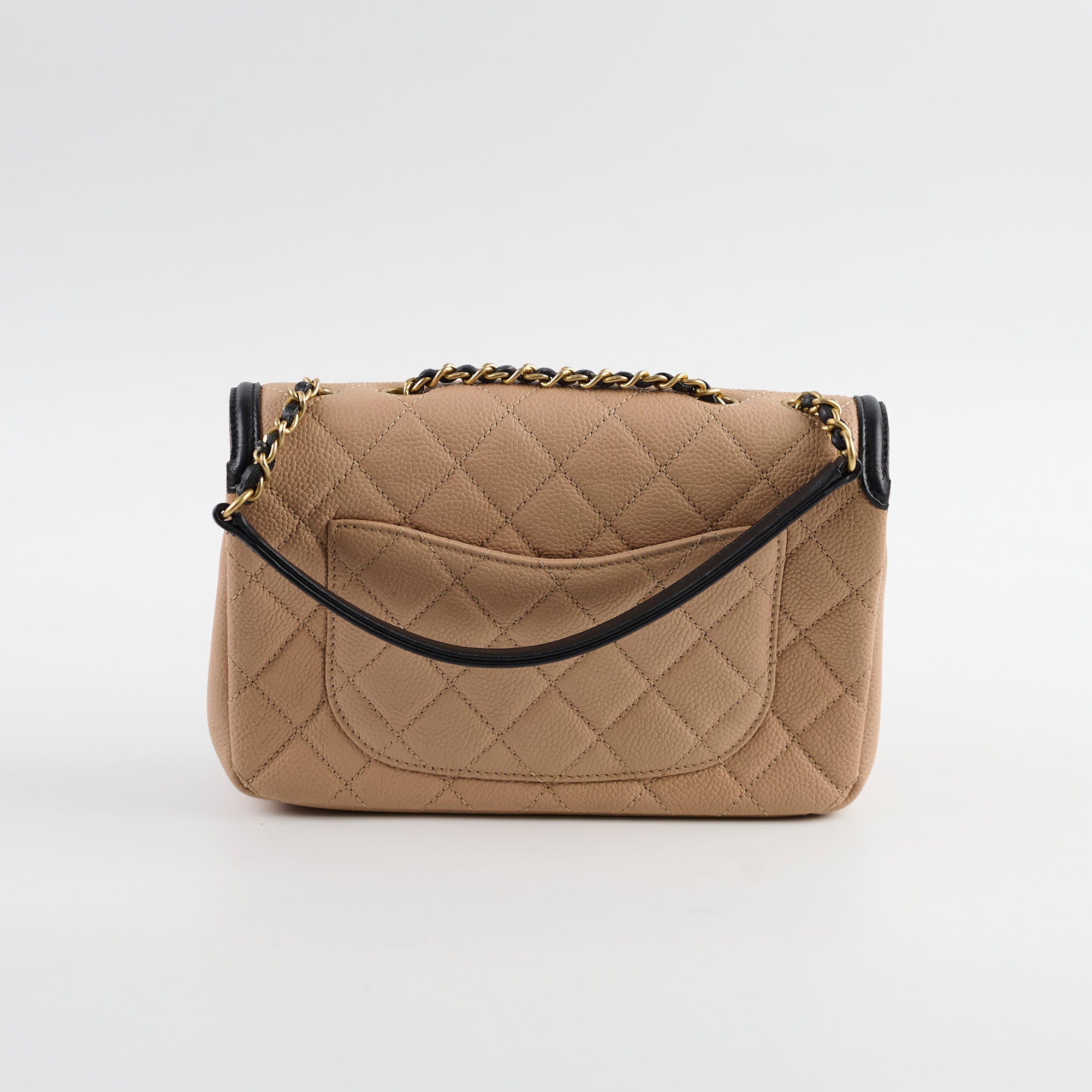 Chanel Small Filigree Beige Caviar Leather Crossbody Bag 23P Collection - Perfect for Date Night & Evening Events