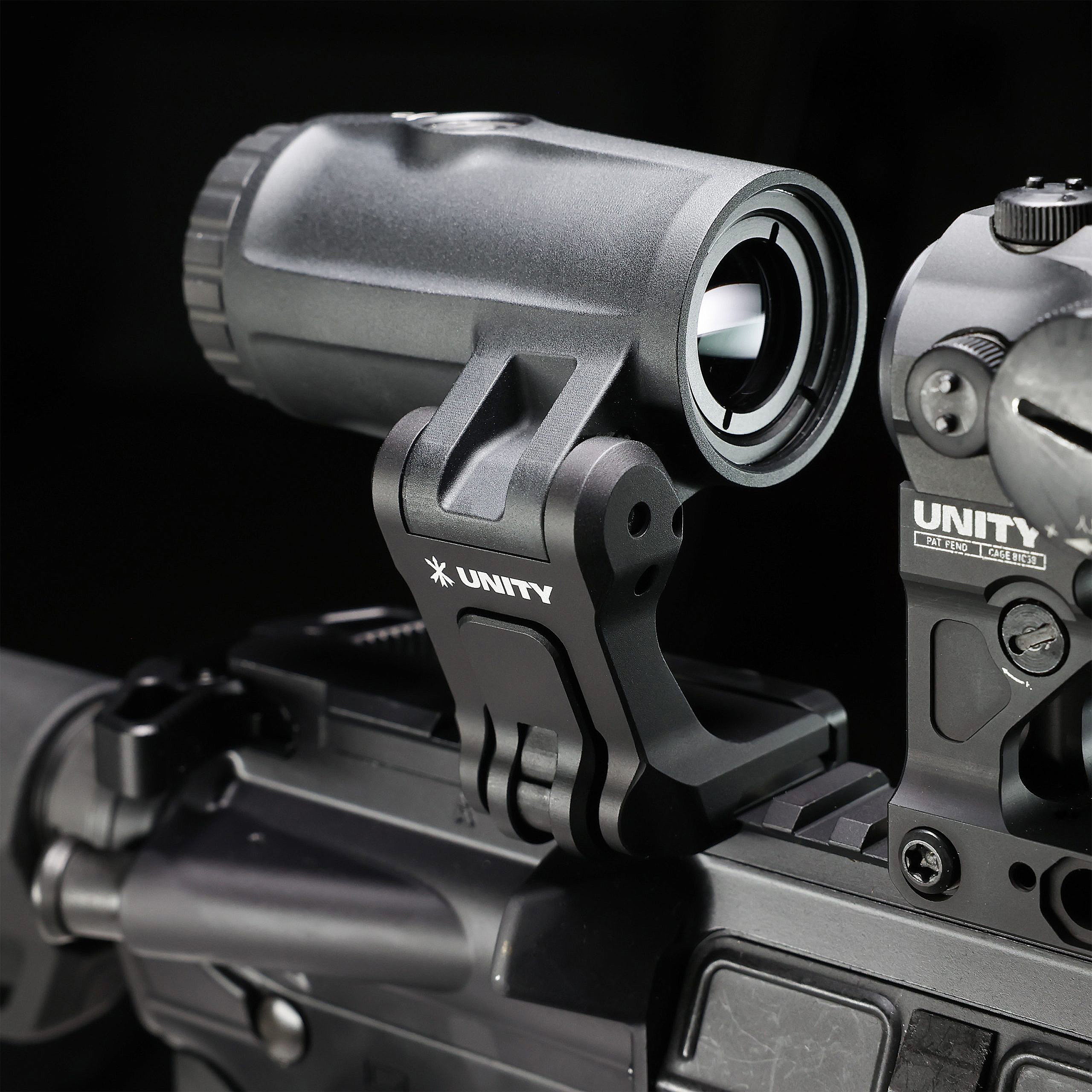 Unity Tactical FAST FTC 4X Magnifier - Red Dot Sight Compatible Scope for AR-15 & Rifle Accessories | Perfect for Hunting, Tactical Training & Home Defense