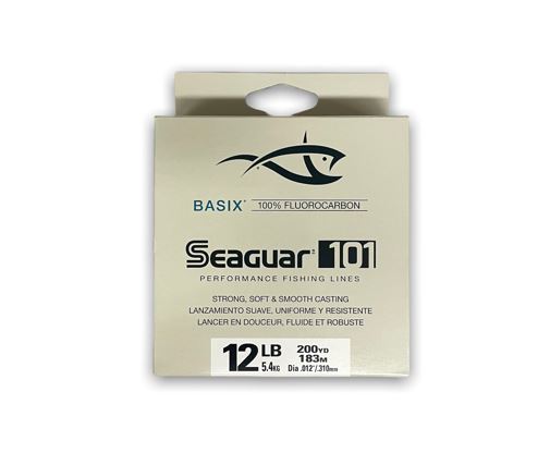 Basix 101 Fluorocarbon Fishing Line - 12 lb Test, High Strength & Low Visibility for Freshwater & Saltwater Fishing | Perfect for Bass, Trout & Saltwater Game Fish