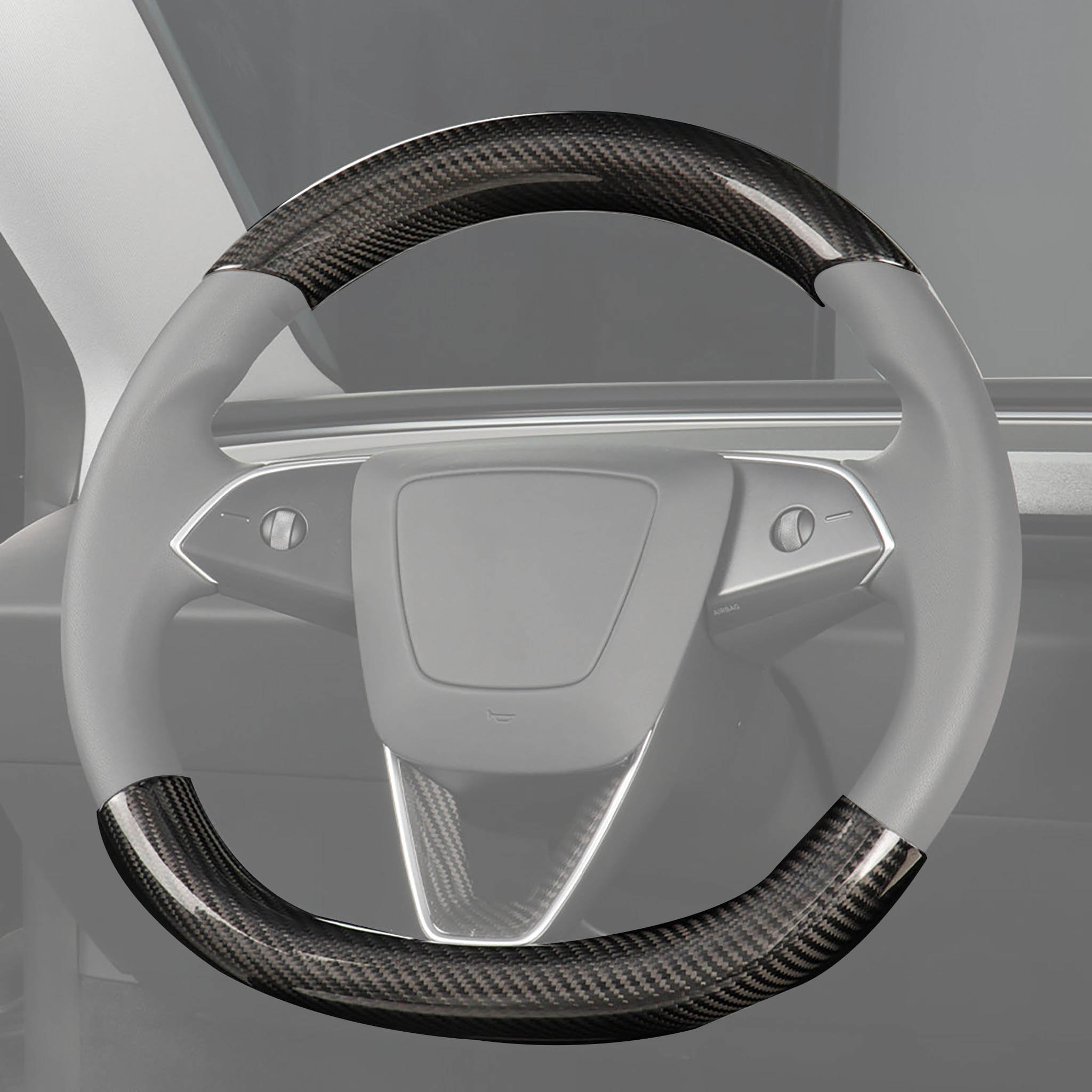 Premium Real Carbon Fiber Steering Wheel Cover for 2024 Tesla Model 3 Highland & 2025 Model Y Juniper - Upgrade Interior with Lightweight Carbon Fiber Trim (Perfect for Car Enthusiasts & Luxury Vehicle Customization)