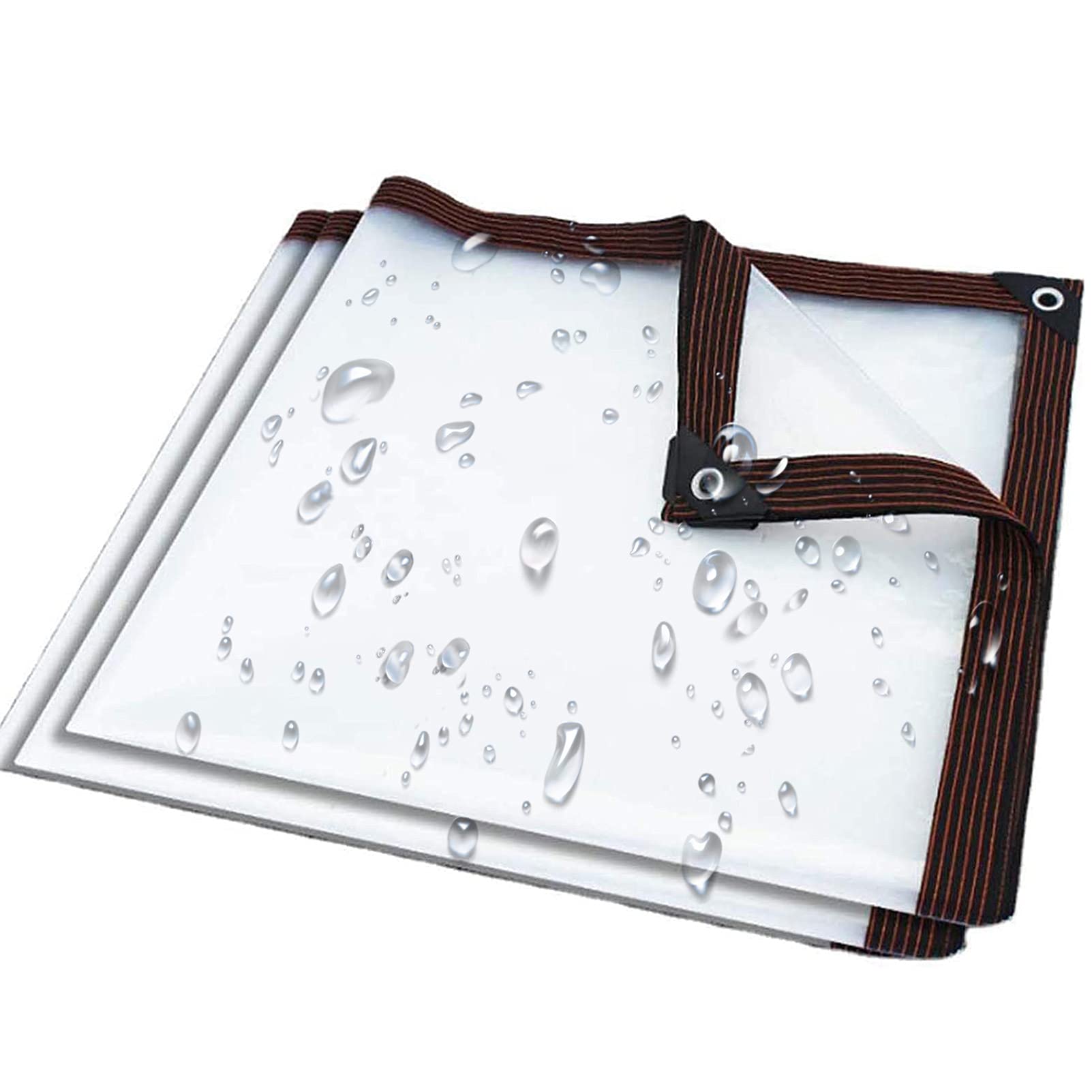 Heavy Duty Clear Waterproof Tarp Cover - Durable Thick Poly Material for Canopy Tent, Boat, RV, Pool Cover - Perfect for Outdoor Camping, Travel & Home Protection
