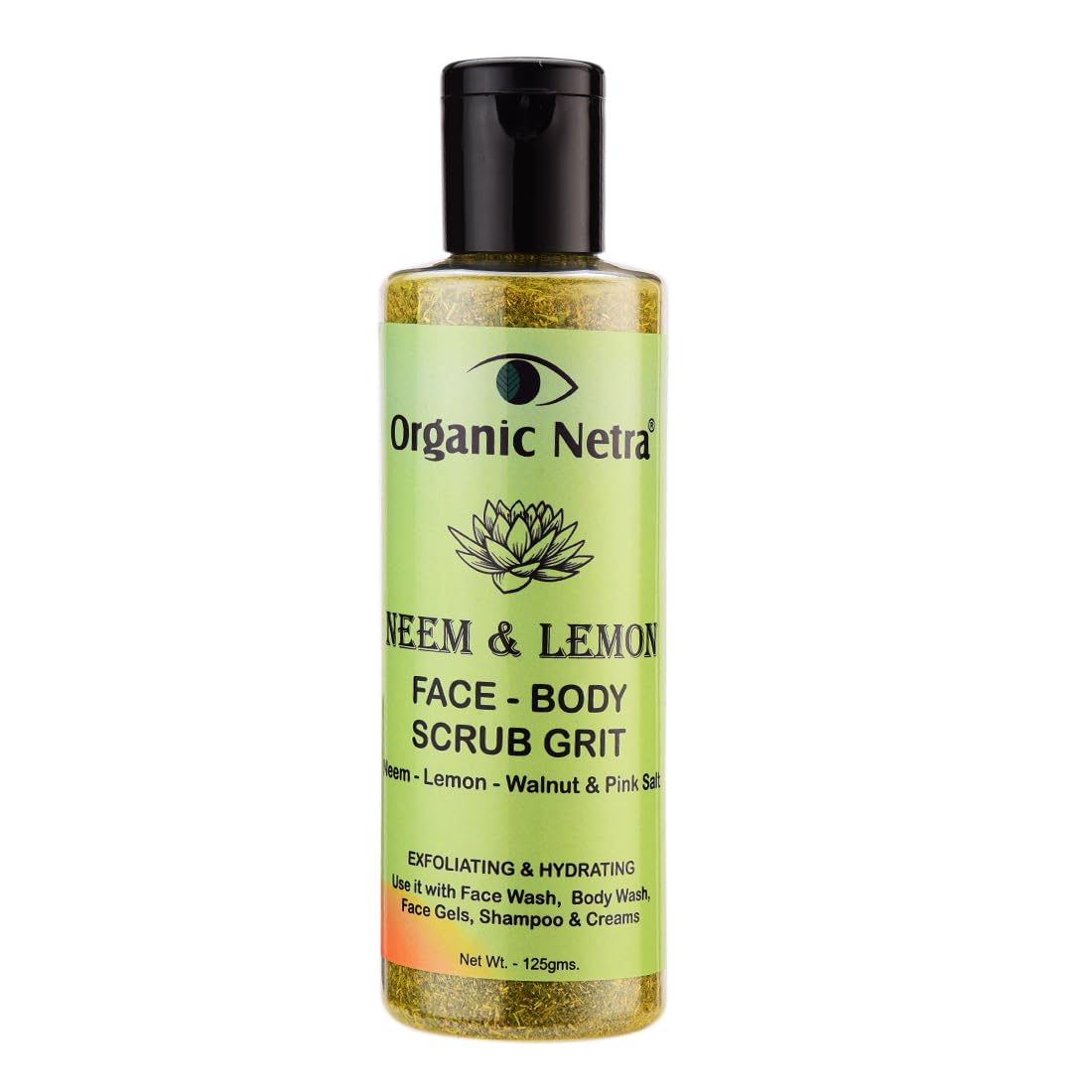 Organic Neem & Lemon Face and Body Scrub - Natural Exfoliating & Hydrating Body Wash with Herbal Ingredients | Paraben-Free, SLS-Free, Cruelty-Free | For Glowing Skin & Deep Cleansing | Perfect for Daily Skincare Routine & Spa Treatments (125g)