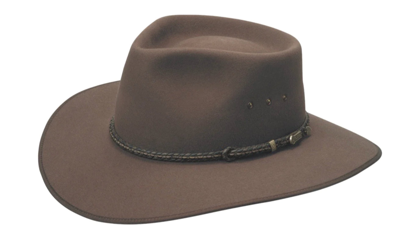 Akubra 'Cattleman' Outback Hat in Fawn - Premium Australian Wool Felt Cowboy Hat for Men, Sun Protection & Outdoor Adventures - Perfect for Ranch Work, Hiking, and Country Music Festivals