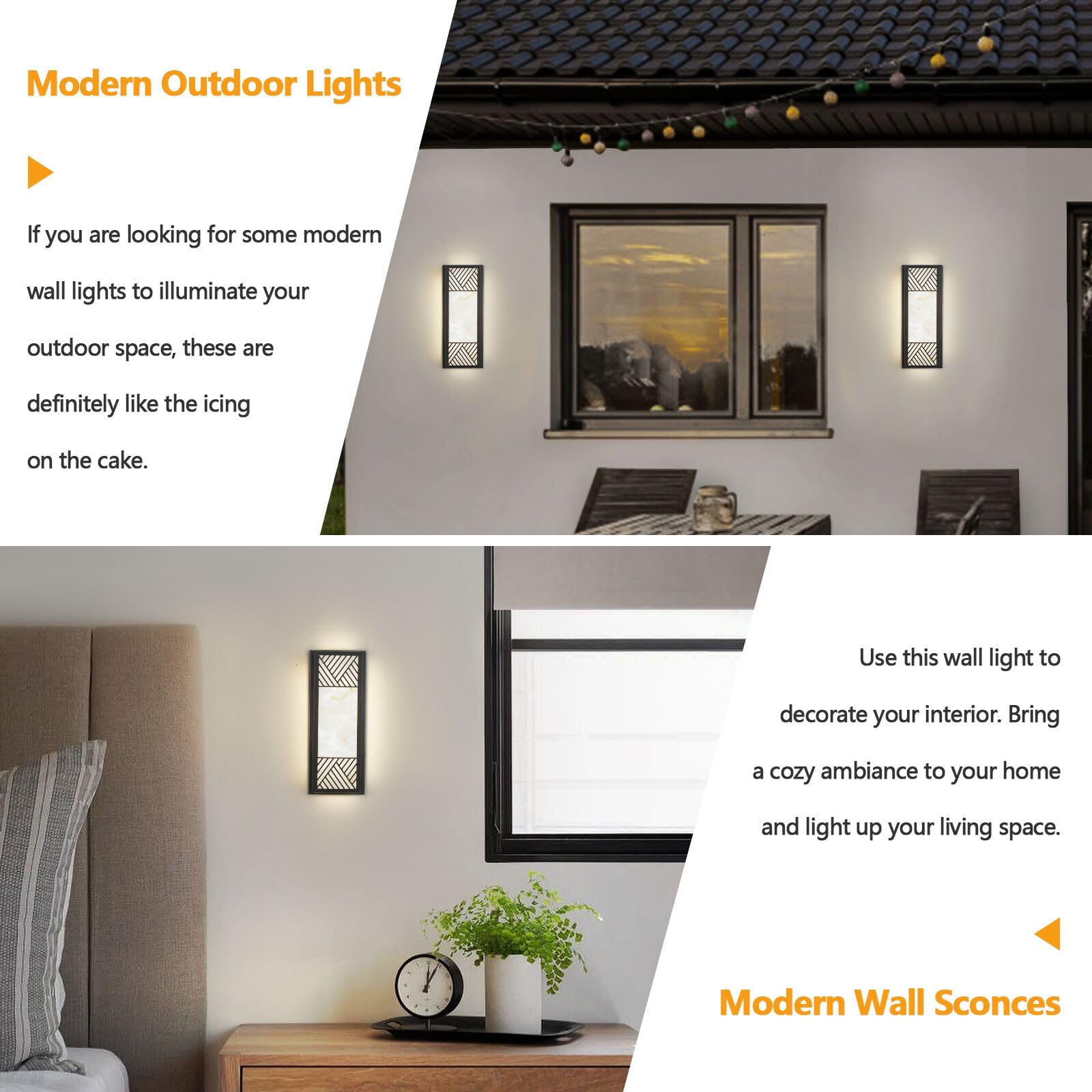 20W LED Outdoor Wall Light - Modern Exterior Sconce for Front Door, Porch & Patio (16.9 Inch) | Weatherproof House Lighting for Garden, Pathway & Entryway