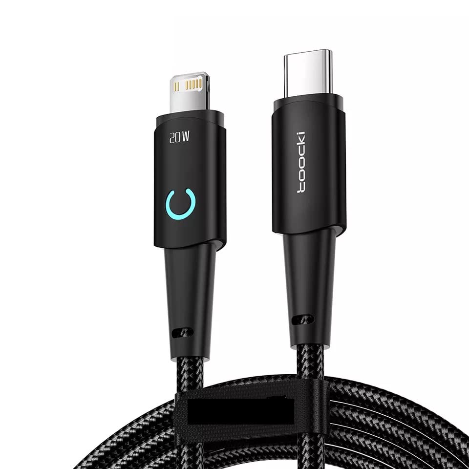 10FT PD20W Fast Charging 3A USB-C to Lightning Cable with LED Indicator - High Power Charger for iPhone 12/13/14/15 Pro Max/X/11/8 - Perfect for Home, Office & Travel Charging
