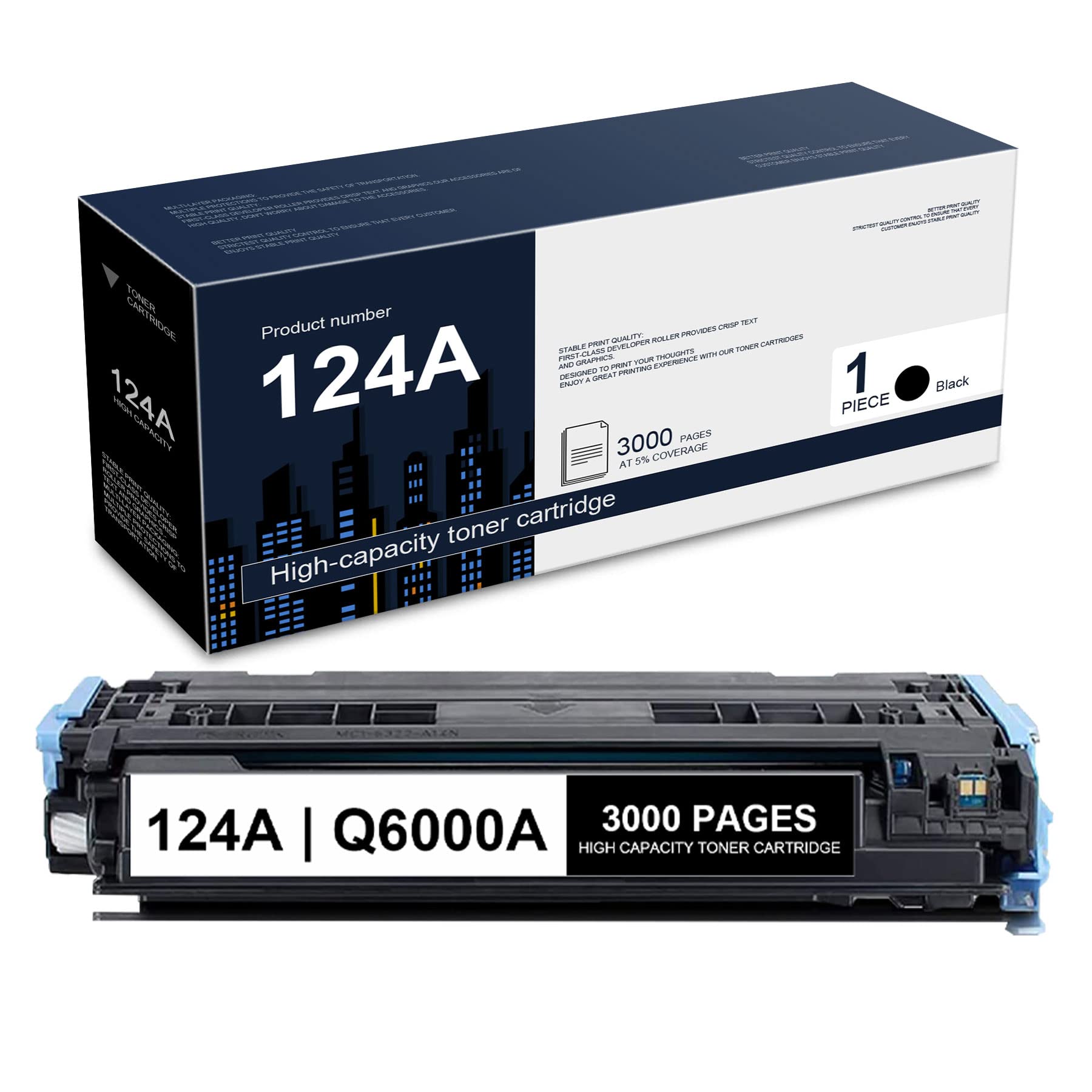 SDKK 1 Pack 124A | Q6000A High-Yield Black Remanufactured Toner Cartridge - Compatible with HP 2600dn 2605dn 2605n 2605dtn1600 Printers | Standard Capacity | Perfect for Office & Home Printing Needs