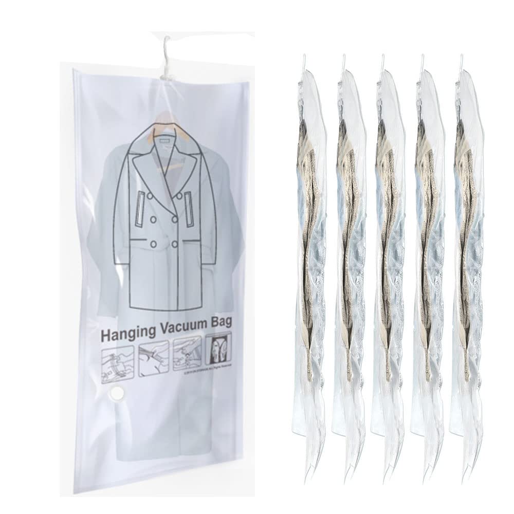 6 Pack Extra Large Vacuum Storage Bags for Clothes - Space Saving Compression Bags for Jackets, Coats & Seasonal Wardrobe Organization | Perfect for Closet Storage, Travel & Moving