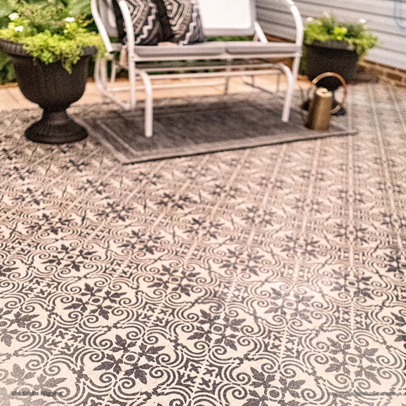Augusta Tile Stencil - Reusable DIY Tile Painting Template for Home Decor, Bathroom & Kitchen Backsplash - Perfect for Ceramic, Porcelain & Mosaic Tile Projects