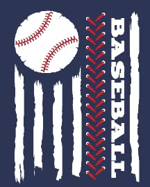 Baseball Pattern America Flag--2