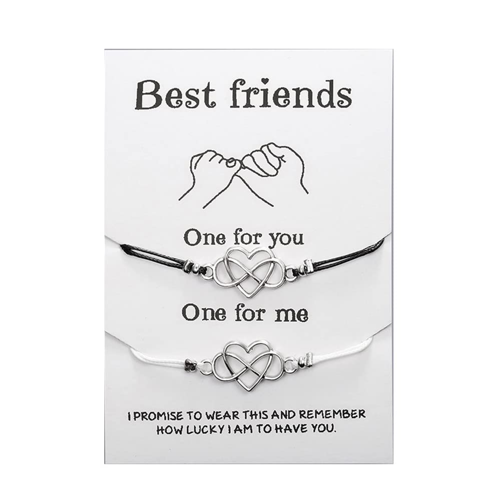 Best Friend Bracelet Set of 2 - Matching BFF Bracelets for Women & Girls, Cute Friendship Jewelry Gift for Birthday, Christmas, Anniversary - Perfect for Besties, Sisters, Couples (Great for Everyday Wear & Special Occasions)