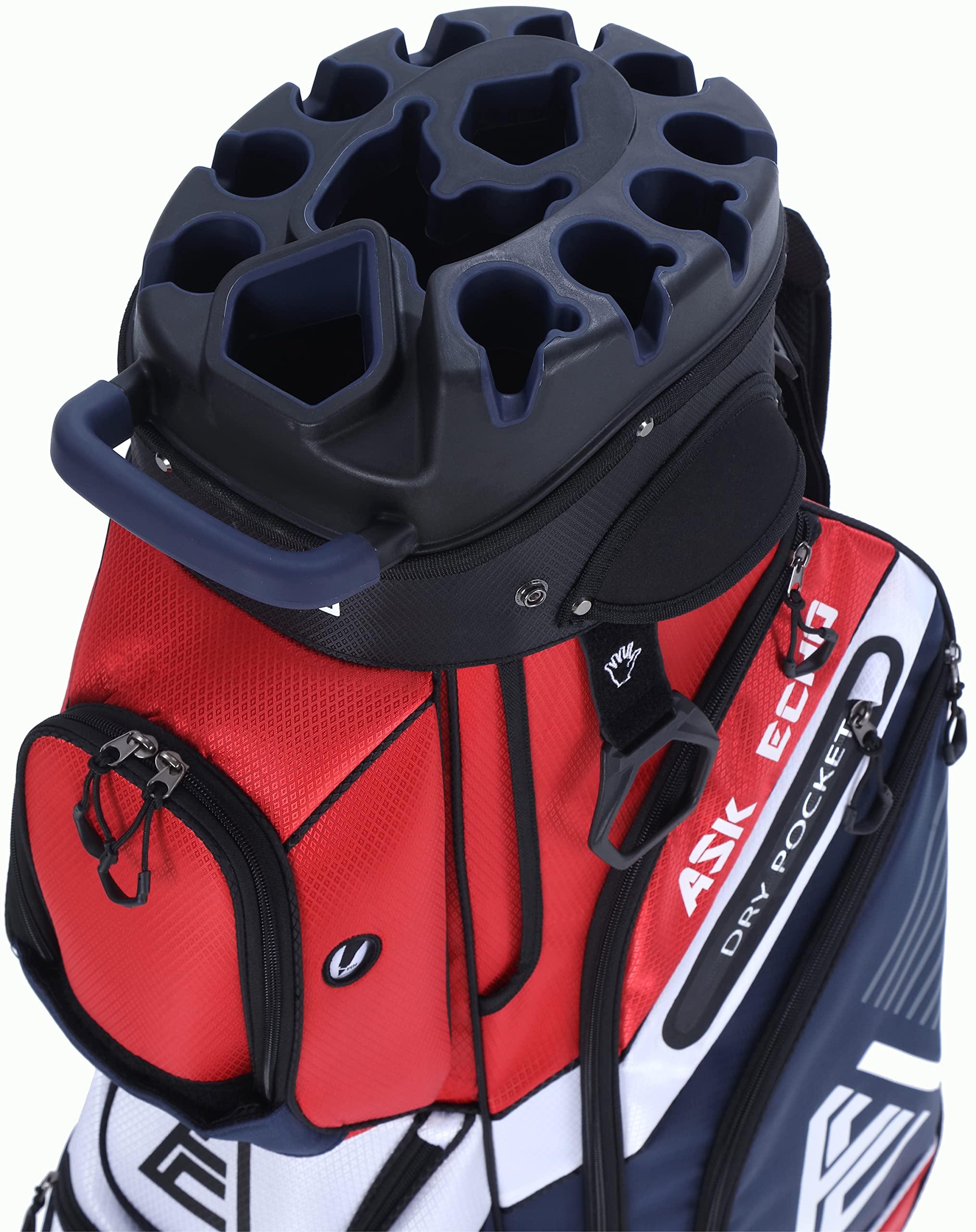 Premium ASK ECHO T-Lock 14-Way Golf Cart Bag with Organizer Divider - Waterproof Rain Cover & Comfort Handles - Durable Golf Bag for Men - Perfect for Country Clubs & Tournament Play