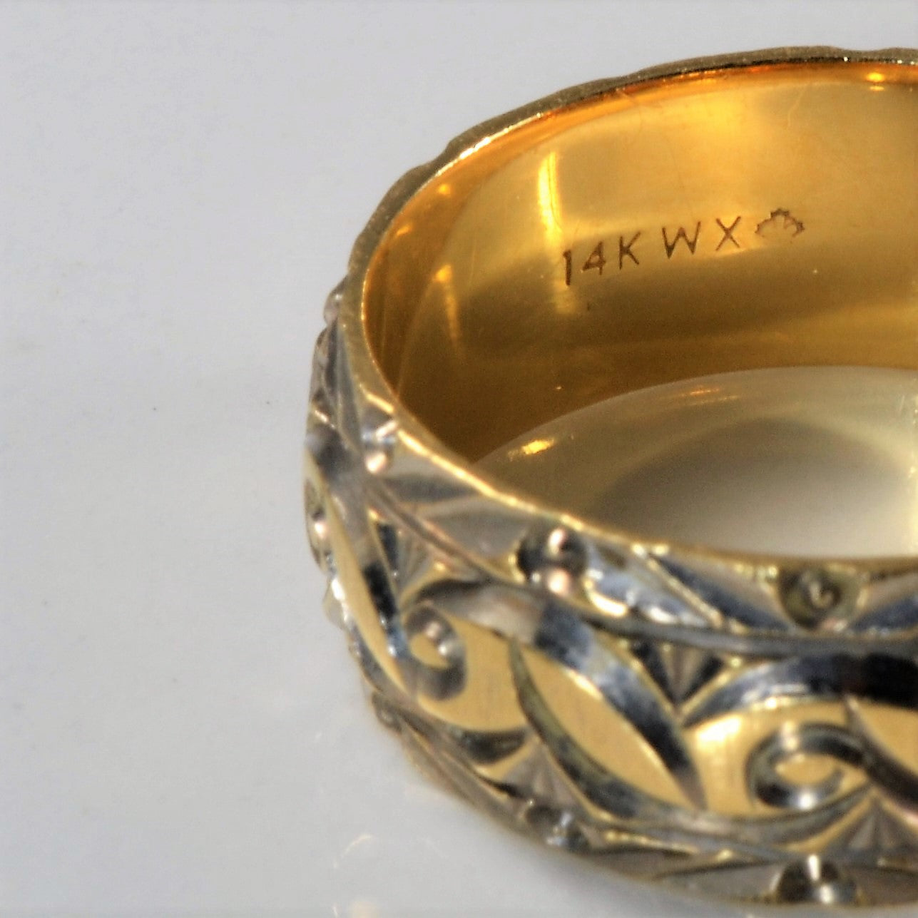 Elegant Two-Tone Wedding Band Ring for Women - Size 8.75 | Perfect for Engagement, Anniversary & Special Occasions | 925 Sterling Silver & 14K Gold Plated