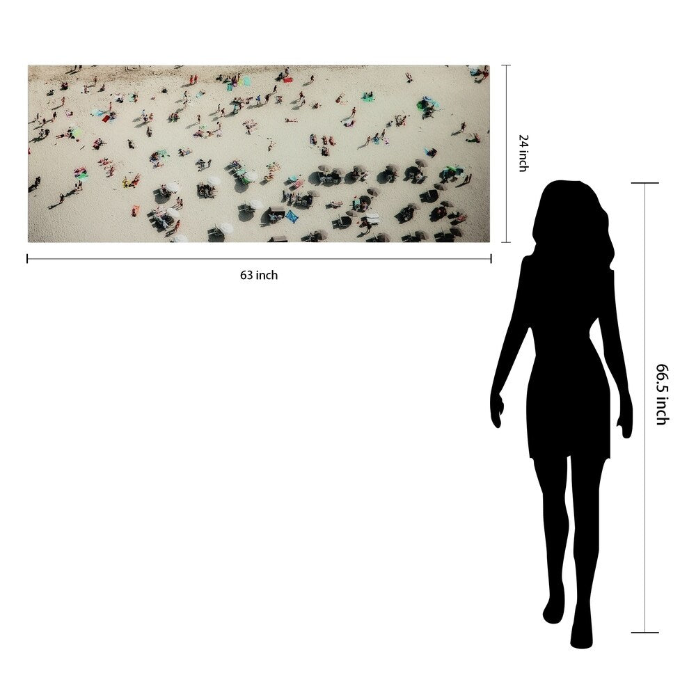 Frameless Free Floating Tempered Glass Panel Wall Art - Beach Day Theme - Perfect for Living Room, Bedroom & Office Decor