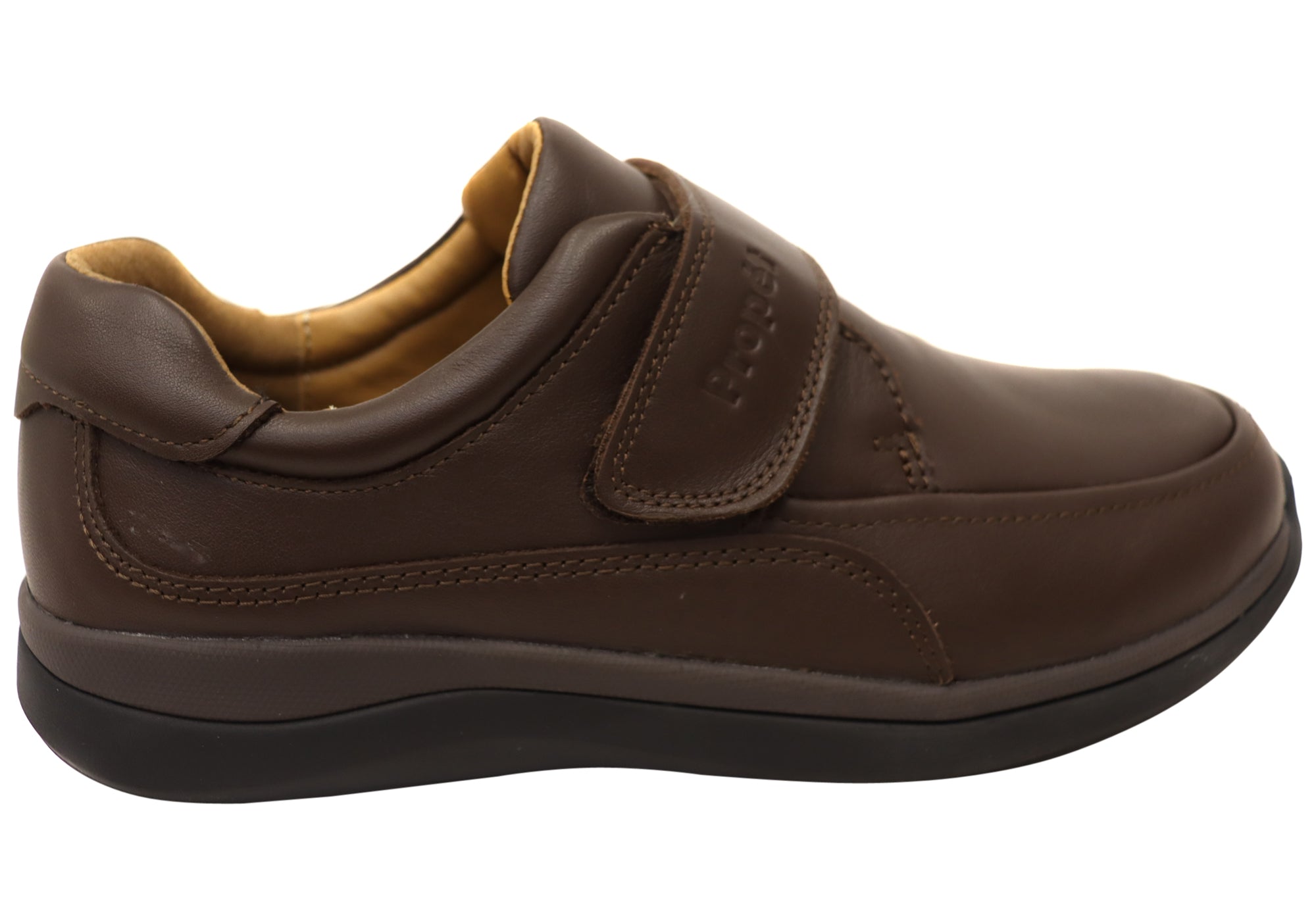 Propet Men's Parker 3E Extra Wide Leather Adjustable Strap Walking Shoes - Comfortable Orthopedic Footwear for Daily Wear & Outdoor Activities
