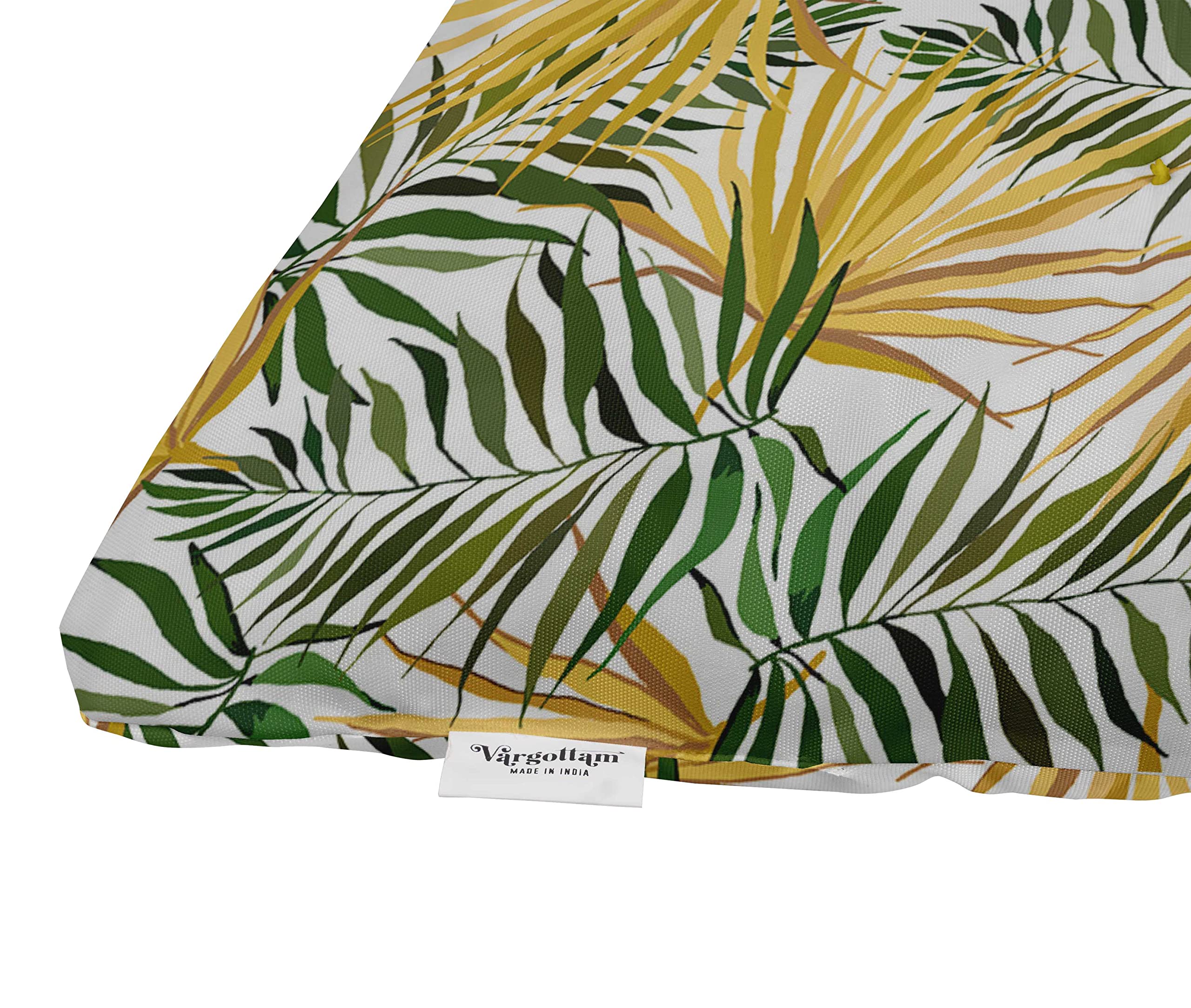 Printed Outdoor Bench Cushion - Water Resistant Patio Lounger Seat Cover - Yellow Garden Furniture for Front Porch, Deck & Backyard Decor - Perfect for Relaxing in Sun or Shade