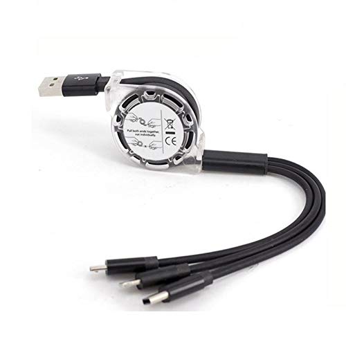 Seek Thermal Reveal FirePRO Compatible USB Cable - Retractable AllCharge miniSync Charging Cord for Seek Thermal FirePRO (Jet Black) | Perfect for Outdoor Fire Detection, Hunting & Security Surveillance