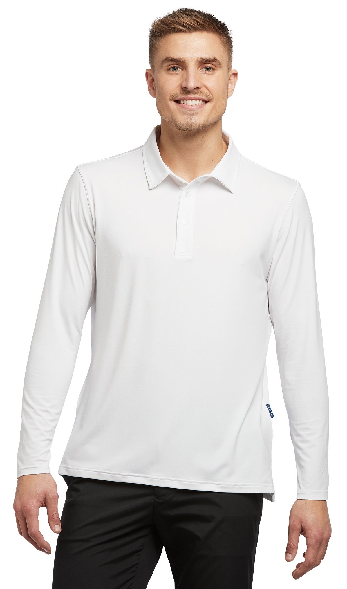 Solbari UPF 50+ Men's Sun Protection Long Sleeve Polo Shirt - UV Blocking, Breathable, Quick-Dry Fitness & Golf Shirt for Outdoor Activities, Hiking, Fishing and Beach Wear