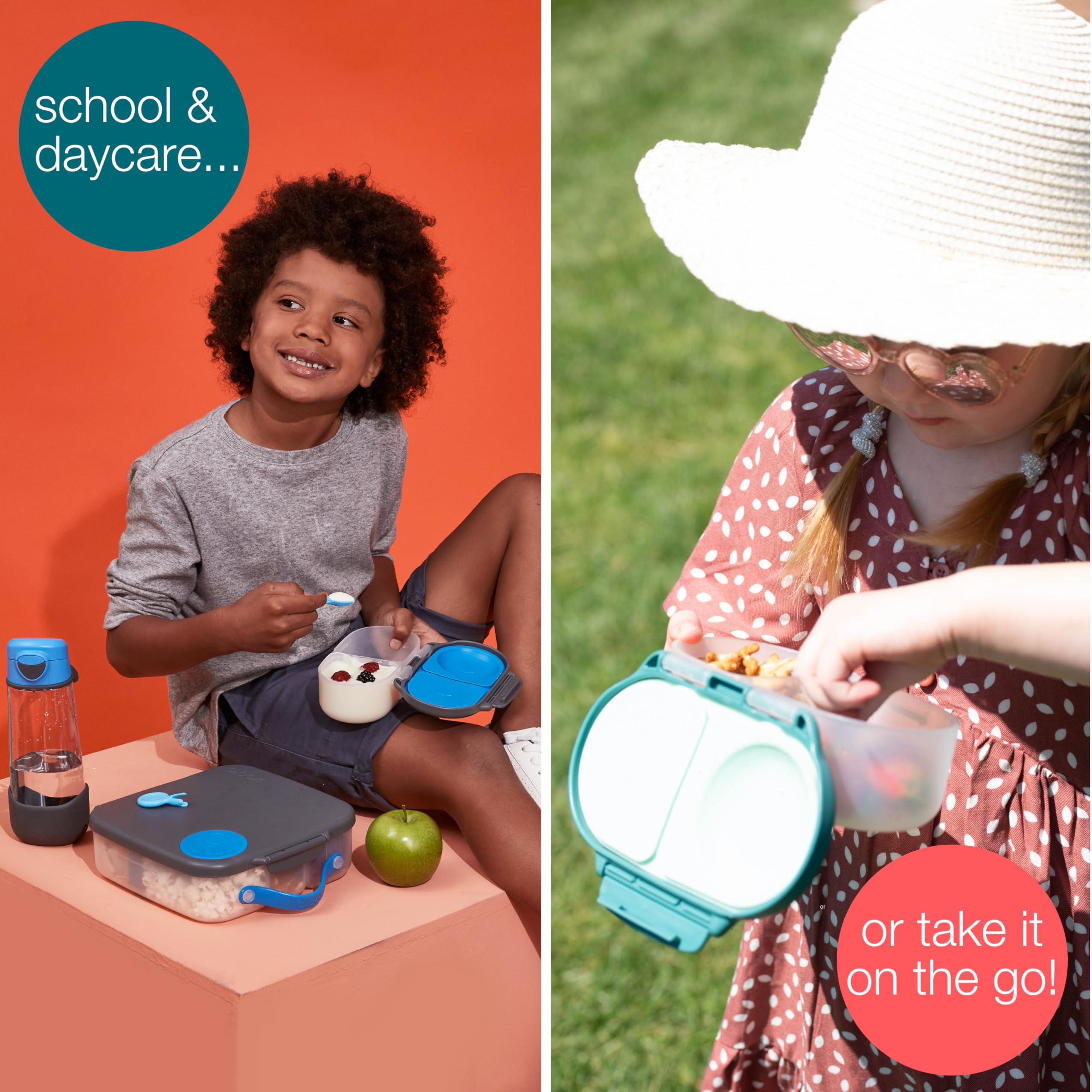 BPA-Free Leak Proof Kids Snack Box - 2 Compartment Mini Bento Lunch Container for Toddlers & Children | Dishwasher Safe 12oz Food Storage | Perfect for School, Travel & Daycare (Strawberry Shake)