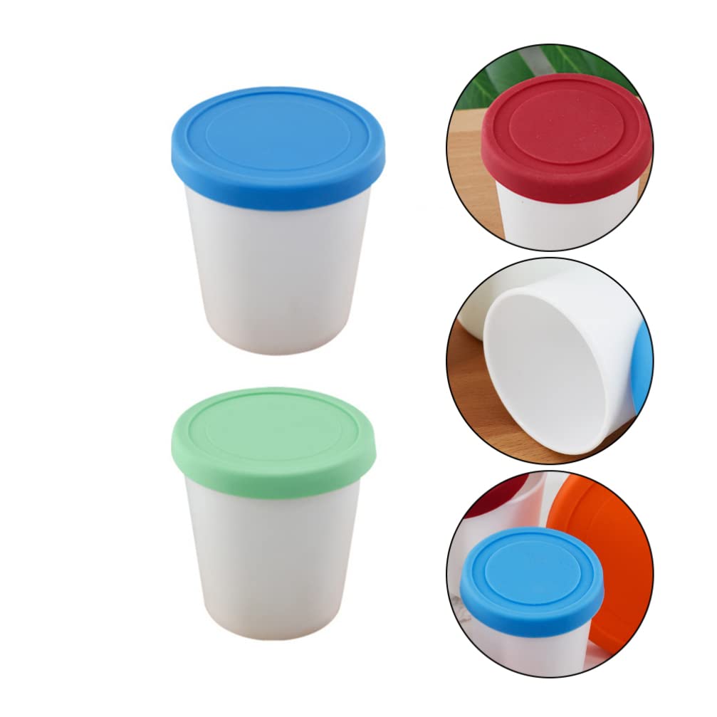2-Pack Hemoton Round Ice Cream Cups with Lids - Reusable Freezer-Safe Dessert Containers for Ice Cream Storage, Gelato, Sorbet & Frozen Treats - Perfect for Home, Parties & Ice Cream Shops