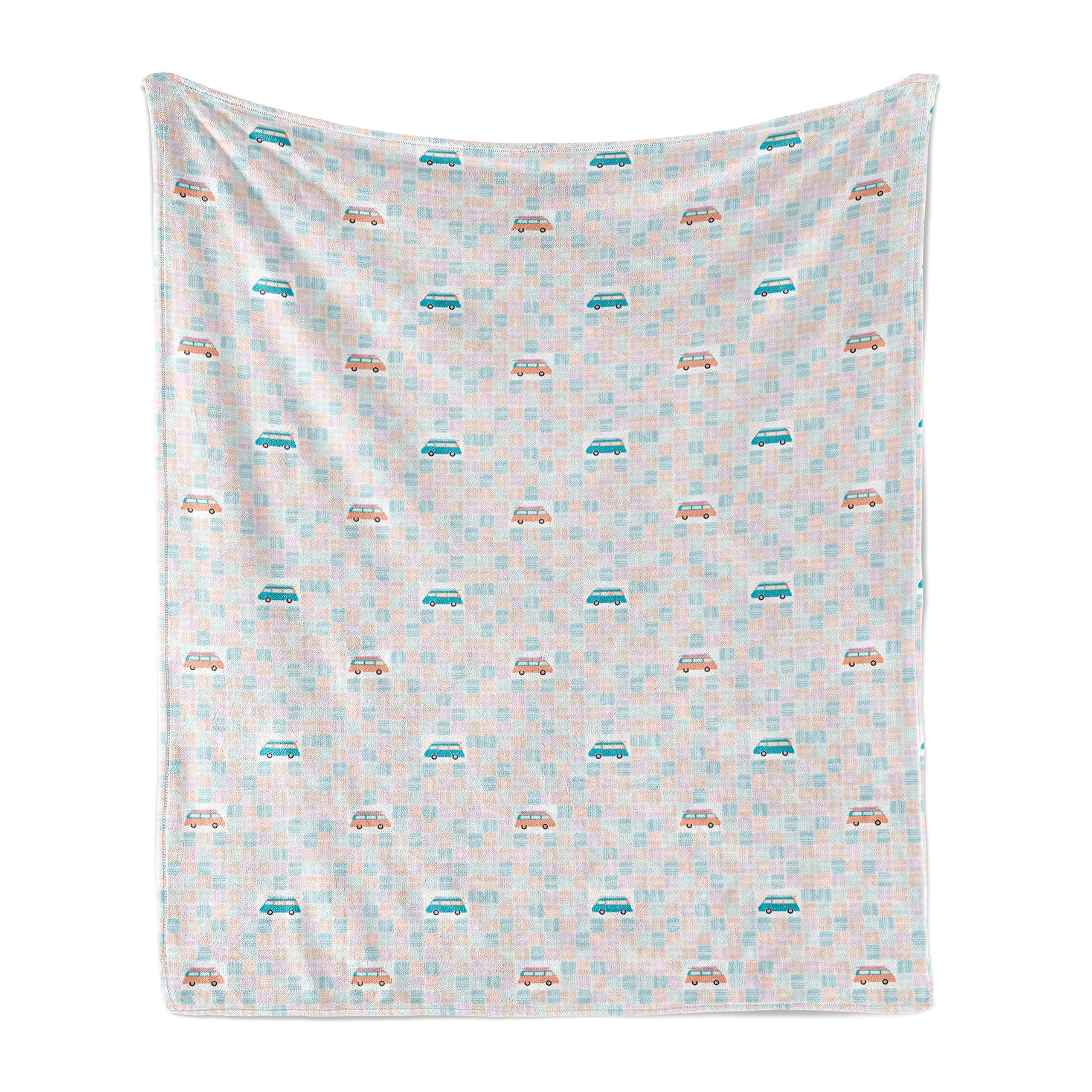 Ambesonne Sketchy Throw Blanket - Pastel Square & Vans Design Flannel Fleece Blanket, 60