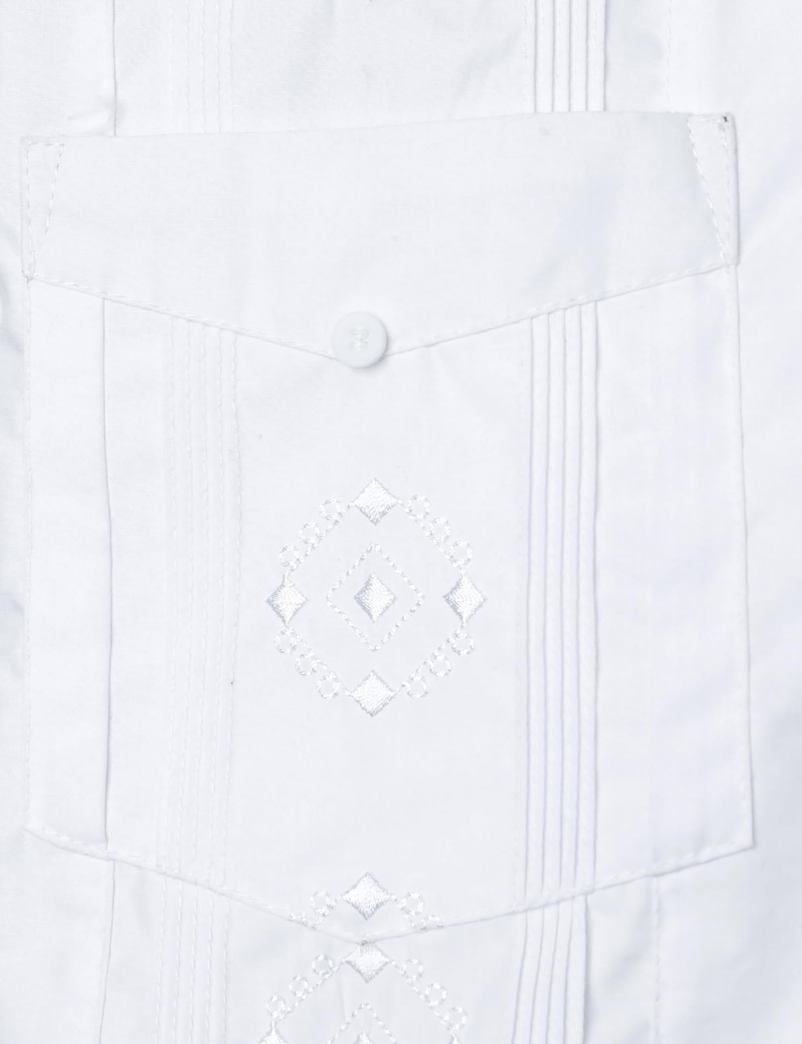 VATPAVE Men's Embroidered Cuban Guayabera Shirts - Casual Short Sleeve Button Down Shirt for Summer, Beach, and Tropical Vacations - Lightweight Breathable Linen Blend Fabric for Warm Weather