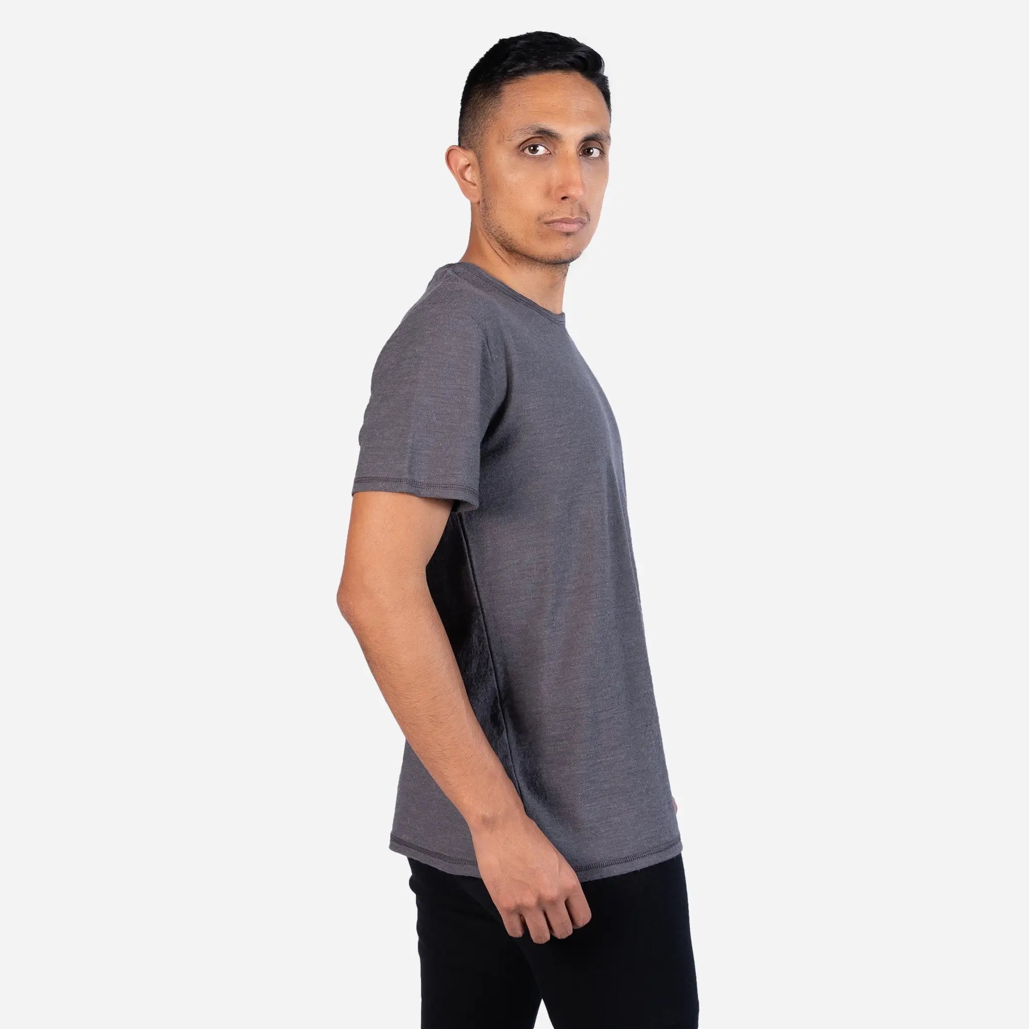 Men's Alpaca Wool Hiking T-Shirt - 160 Ultralight Relaxed Fit for Outdoor Adventures & Travel