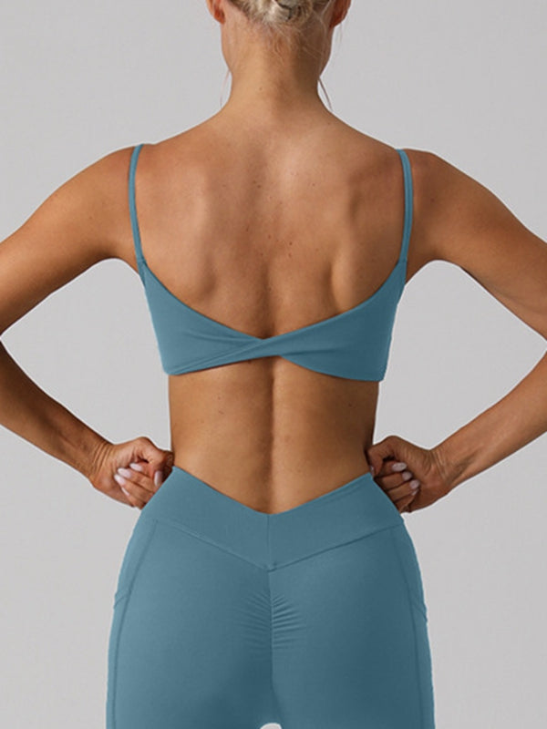 ZASUWA Women's High Support Twist Back Sports Bra - Workout, Yoga, Running & Gym Activewear