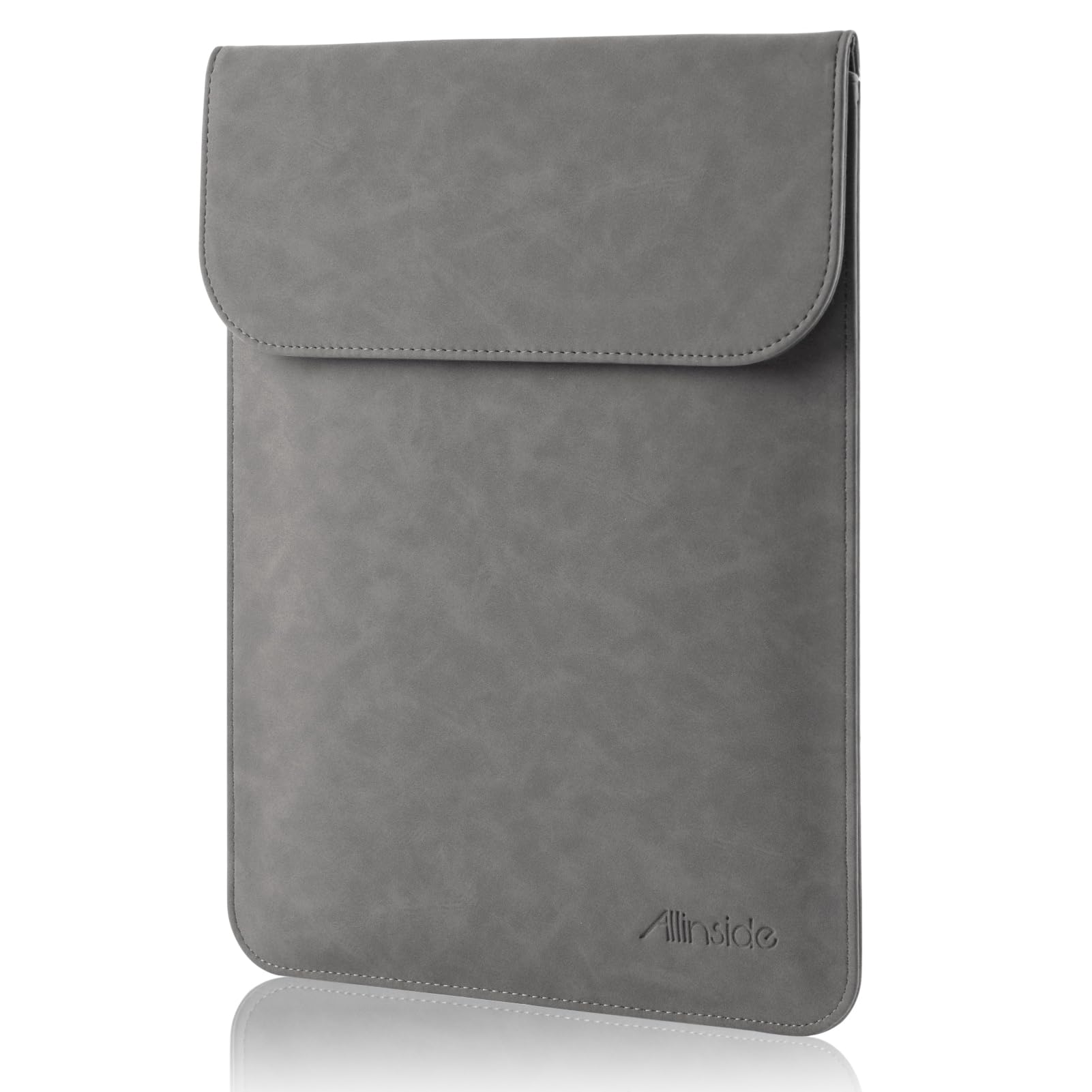 Premium 13-13.3 Inch Laptop Sleeve Case for MacBook Air 13 (2010-2024 Models A1369/A1466) & MacBook Pro 13 (2012-2024 A1425/A1502/A1278) - Slim PU Leather Protective Cover with Soft Lining - Perfect for Work, Travel & School (Gray)