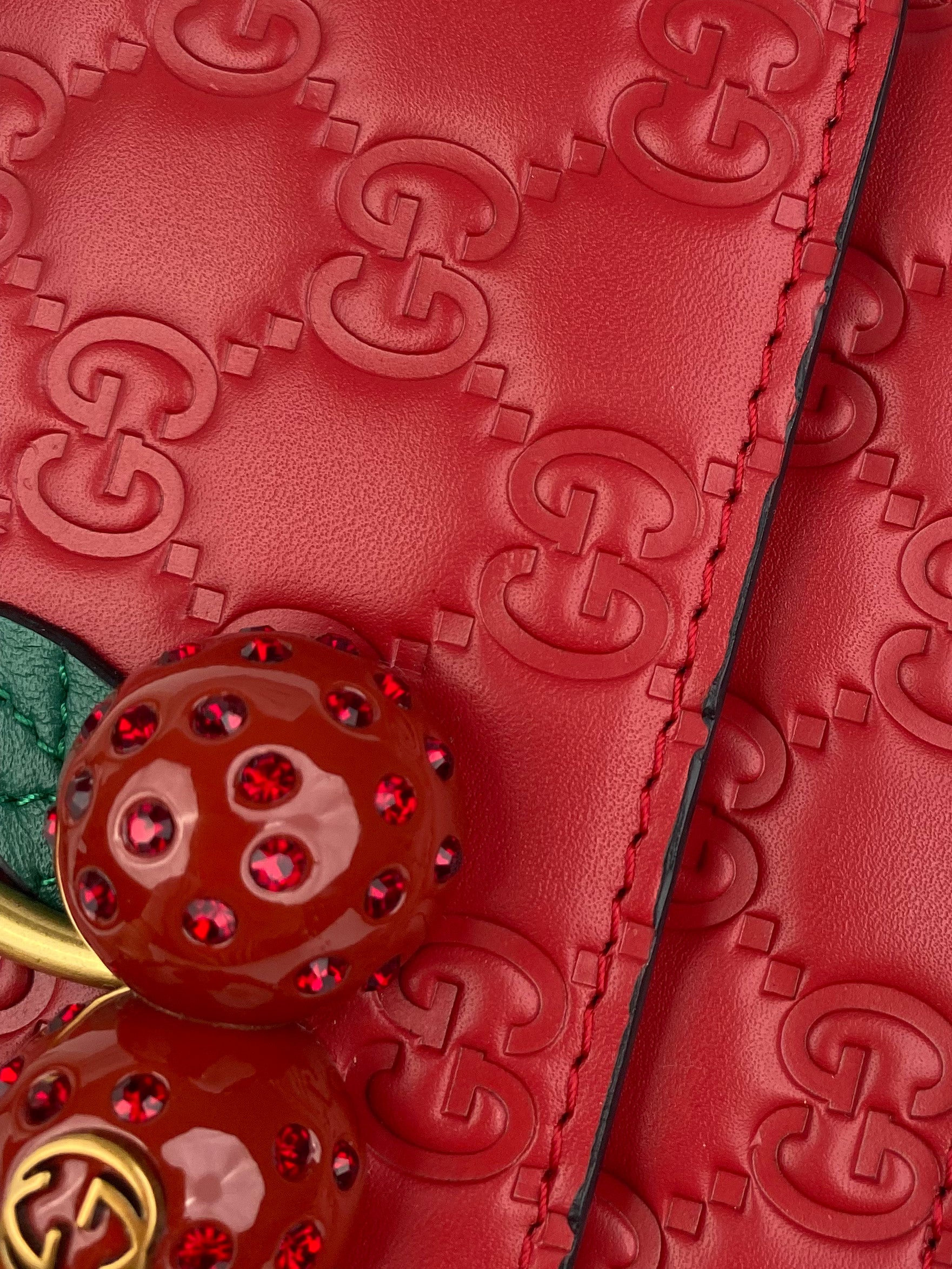Gucci Red Mini Cherries Supreme Crossbody Bag - Luxury Designer Handbag for Women | Perfect for Parties, Date Nights & Special Occasions