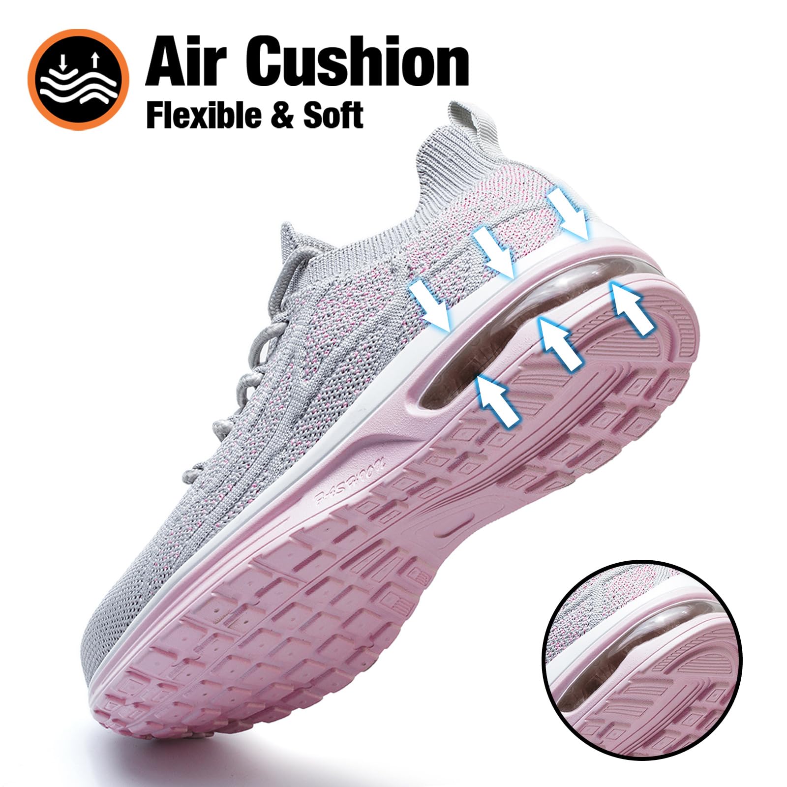 Women's Steel Toe Work Shoes - Breathable Safety Sneakers with Composite Toe | Lightweight Comfortable Tennis Shoes for Construction, Warehouse & Outdoor Work | Durable Indestructible Work Footwear