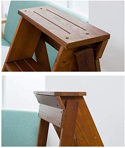 ZOUTYI 3-Step Folding Wooden Step Stool - Solid Wood Multi-Function Ladder Stool for Kitchen, Bathroom & Home Use - Compact Space-Saving Step Stool for Reaching High Shelves & Storage