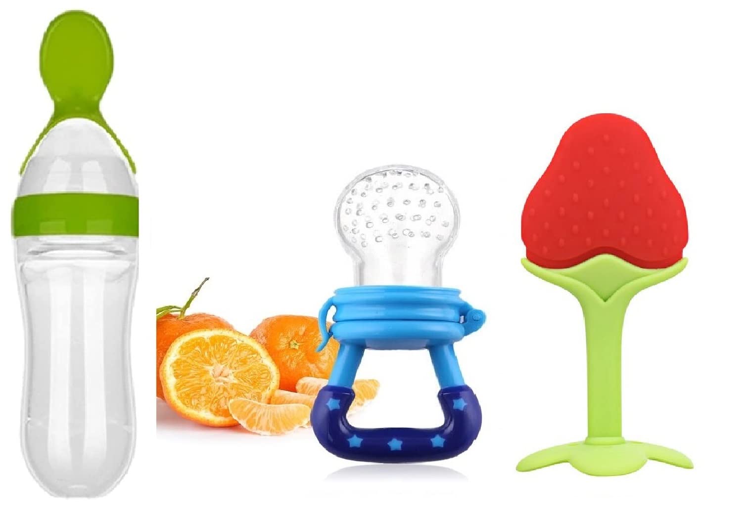 WATERFOWL Baby Fruit Nibbler & Feeder - BPA Free Teething Toy for 6-12 Month Old Infants | Safe Chewing Aid for Soothing Sore Gums | 3-Pack Multi Color Set | Perfect for On-the-Go Feeding & Early Self-Feeding Practice