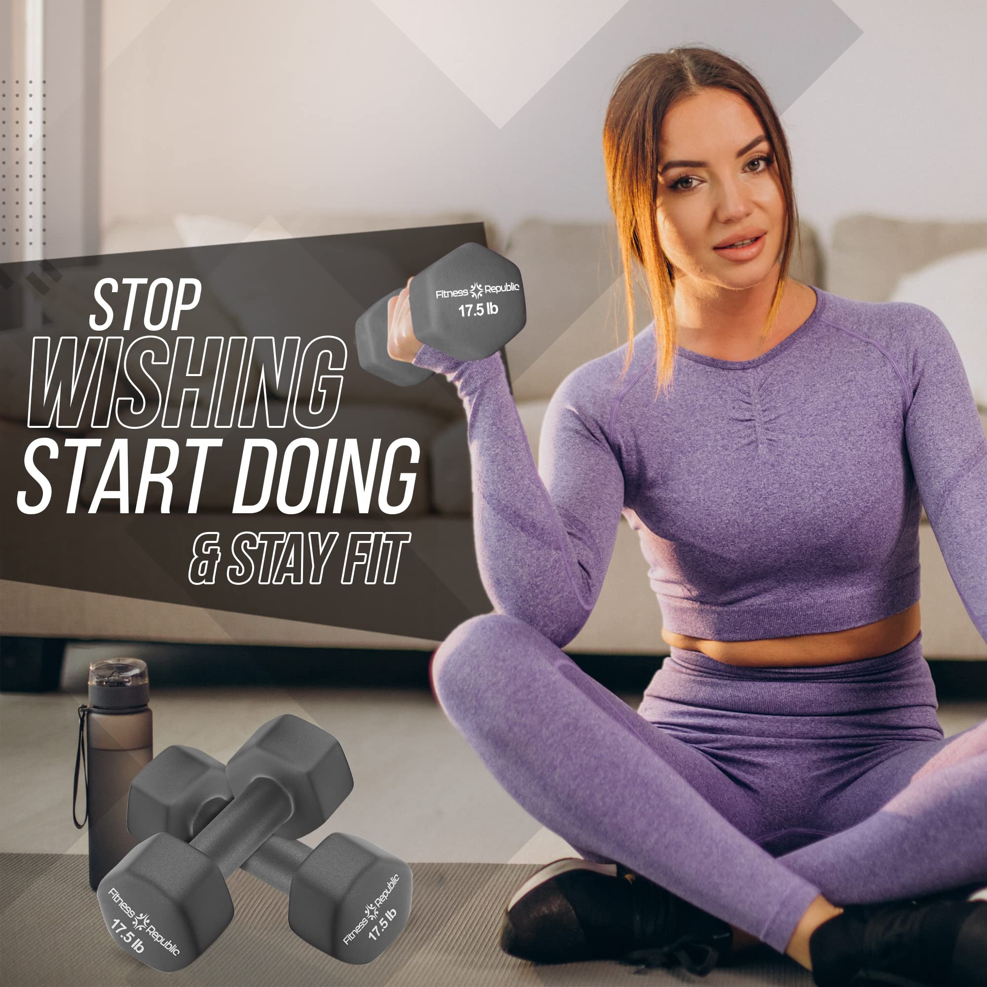 **2-Pack Neoprene Dumbbells - Non-Slip Hex Free Weights for Muscle Toning & Strength Training | Portable Home Gym Equipment for Women & Men | Perfect for Home Workouts, Yoga, and Fitness**
