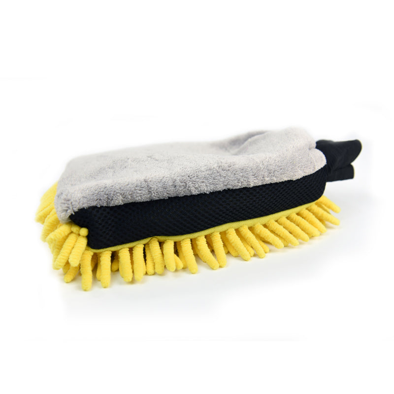 3 in 1 Microfiber & Chenille Car Wash Mitt - Premium Scratch-Free Cleaning Glove for Auto Detailing, Hand Washing, and Waxing - Perfect for Cars, Trucks, SUVs, and Motorcycles