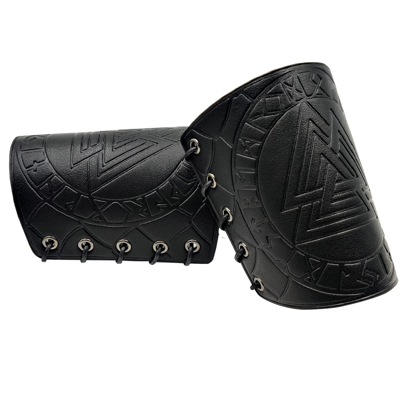 JAOYU Medieval Leather Bracer Set - 2PCS Viking Arm Guards, Leather Vambrace Wrist Armor for LARP, Cosplay & Renaissance Fairs | Durable Leather Gauntlets for Role Playing, Historical Reenactments & Costume Accessories