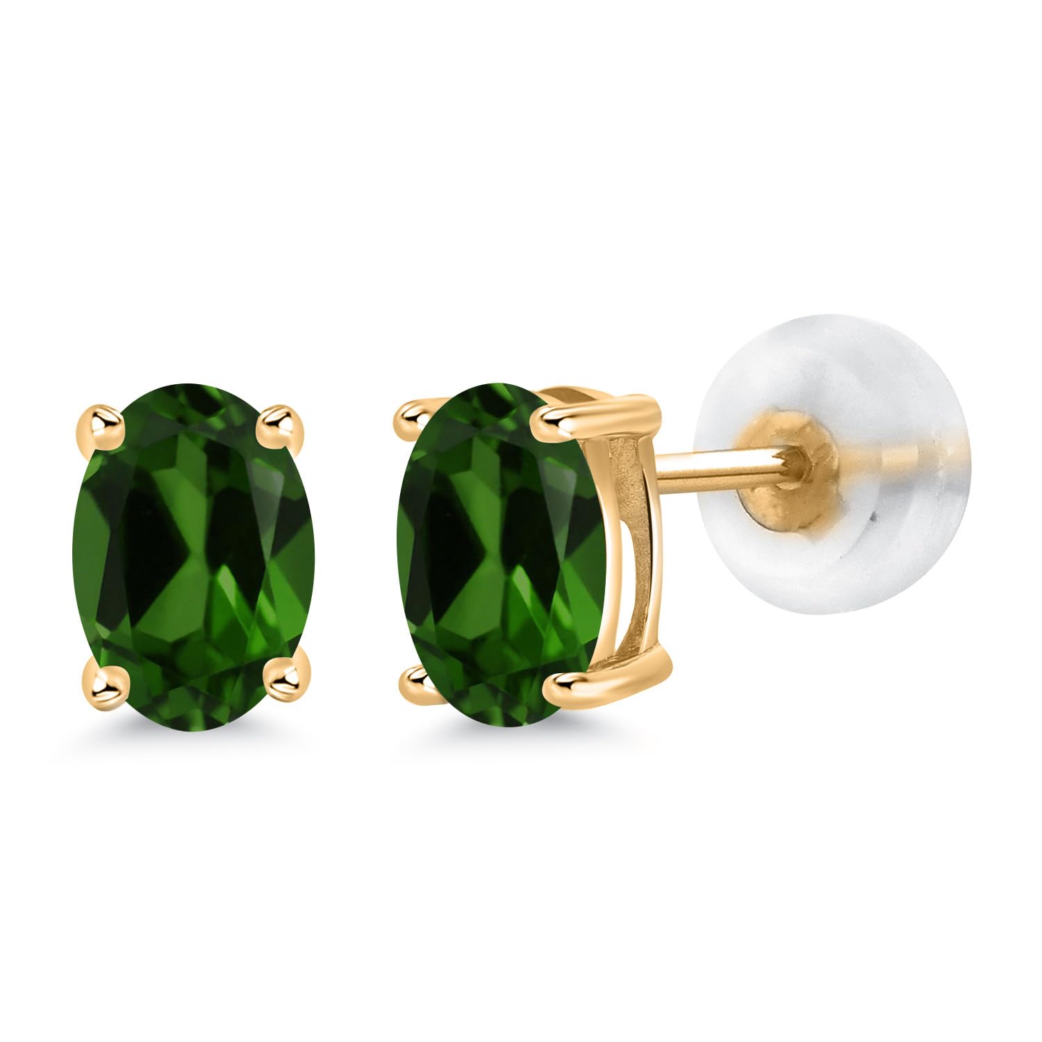 14K Gold Oval Gemstone Birthstone Stud Earrings for Women & Men | 6x4mm Oval Cut | Fine Jewelry Gifts for Mom, Wife, Her | Perfect for Birthdays, Anniversaries & Special Occasions