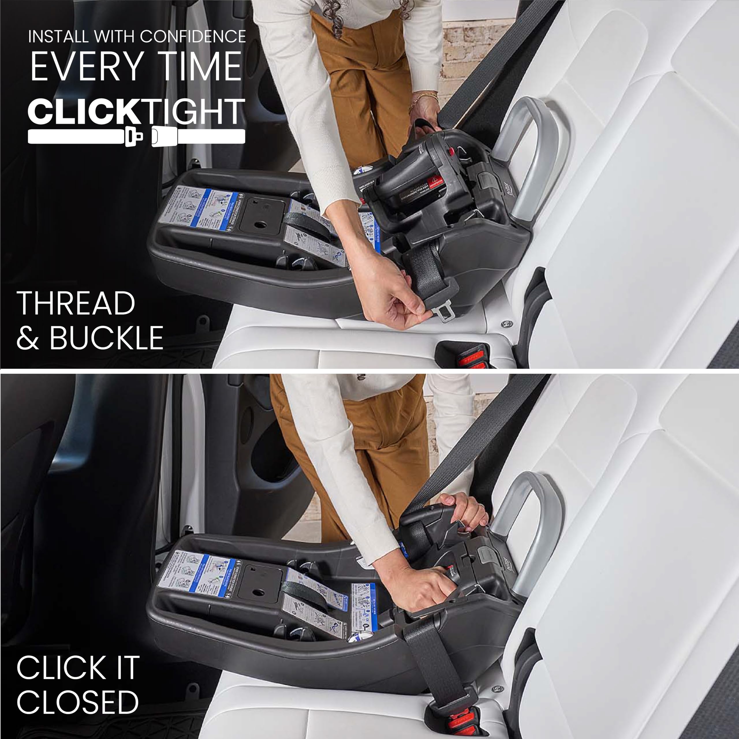 Britax Cypress Infant Car Seat - Rear Facing Baby Car Seat with Alpine Base & ClickTight Installation | Premium Soft Fabrics in Ponte Stone | Safe & Comfortable for Newborns to Toddlers | Perfect for Daily Commutes, Road Trips & Family Travel